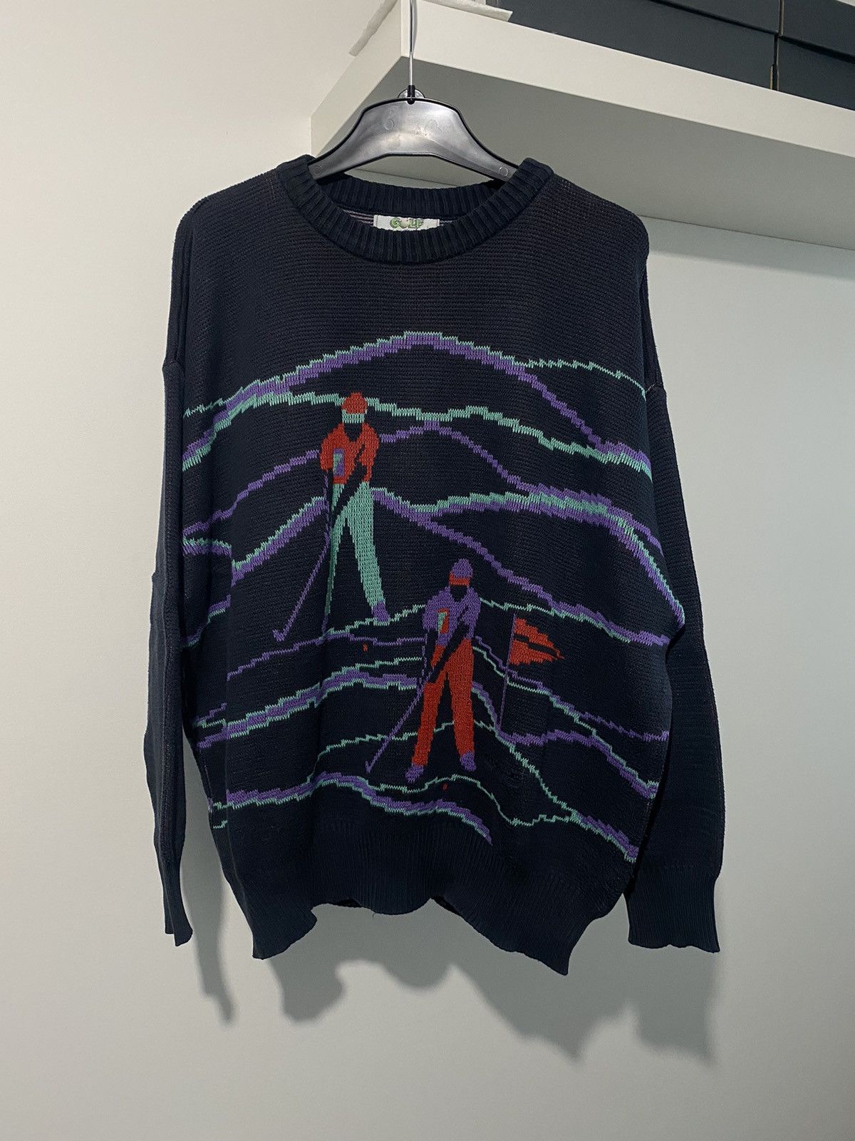 Adidas × Vintage Adidas Golf L Vintage Jumper Sweater 80s All over Print y2k Size US L / EU 52-54 / 3 - 7 Thumbnail