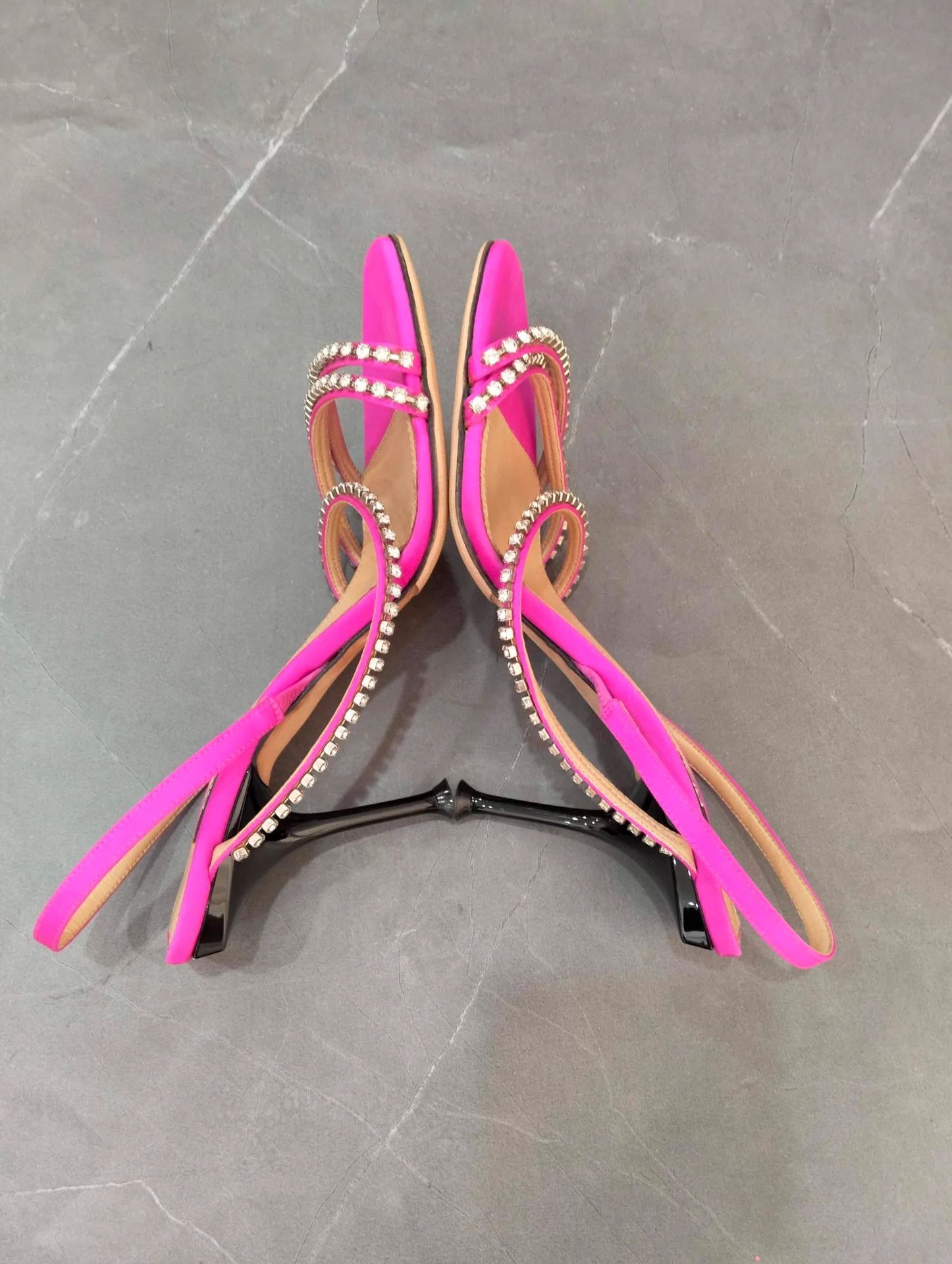 Sergio Rossi Sergio Rossi Magenta Crystal-Embellished Heeled Sandals 35 Size US 4.5 / IT 34.5 - 2 Thumbnail
