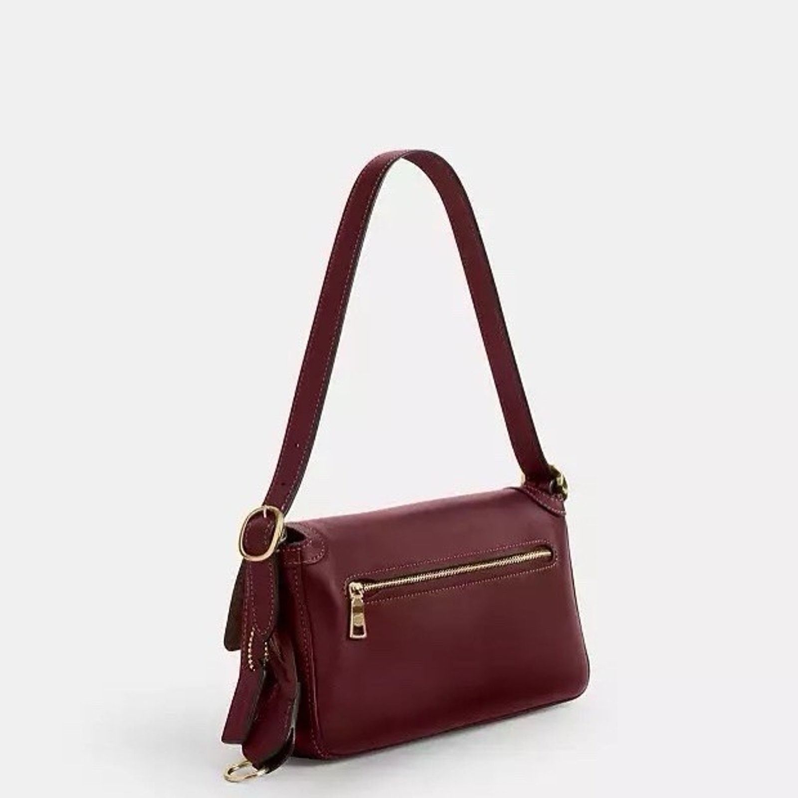 Coach NWT Coach Etta Small Flap Shoulder Bag CCV63 Maroon Size ONE SIZE - 12 Thumbnail