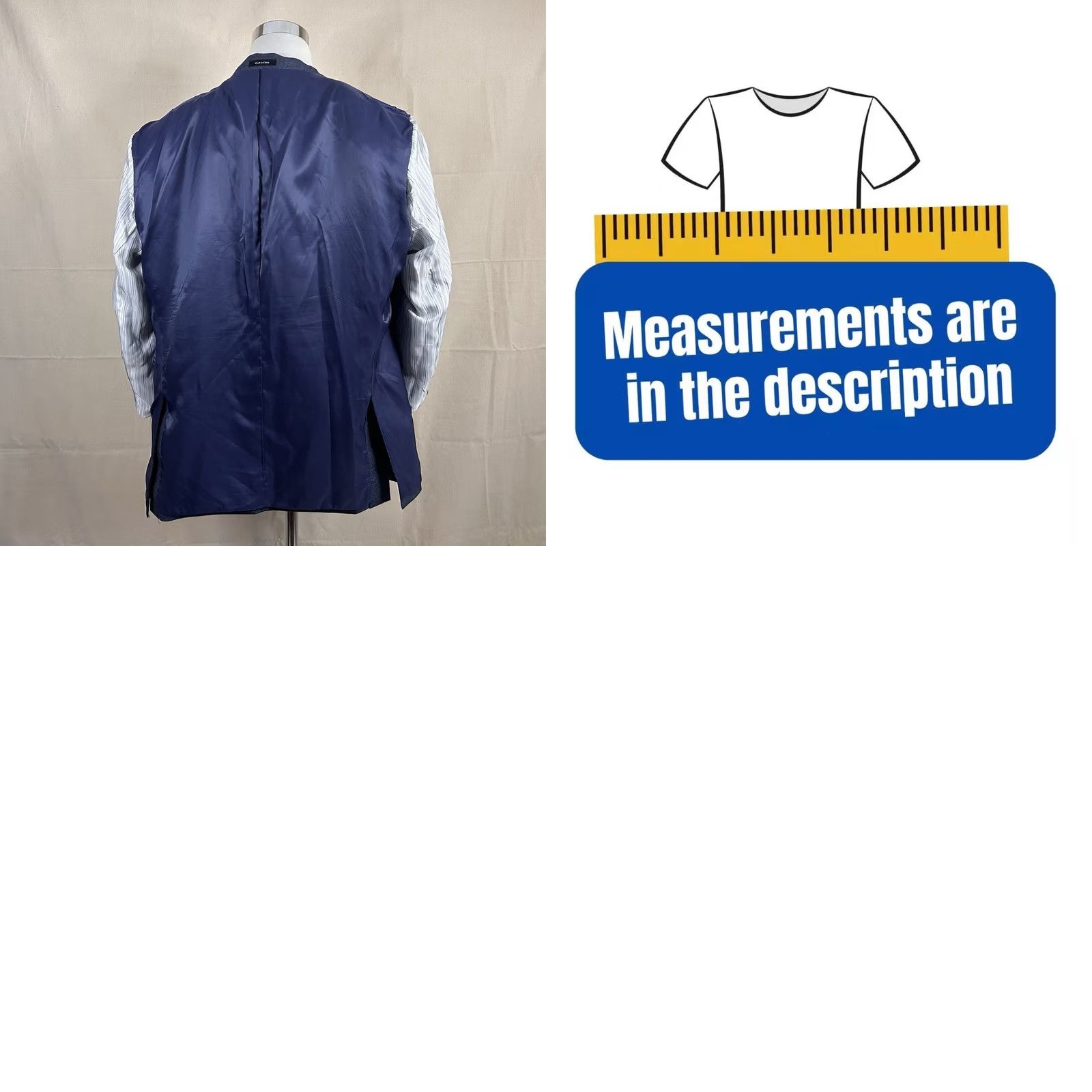 Pronto Uomo Pronto Uomo 52R Sport Coat Wool Blend Blue Plaid Two Button Double Vented Size US XS / EU 42 / 0 - 8 Thumbnail