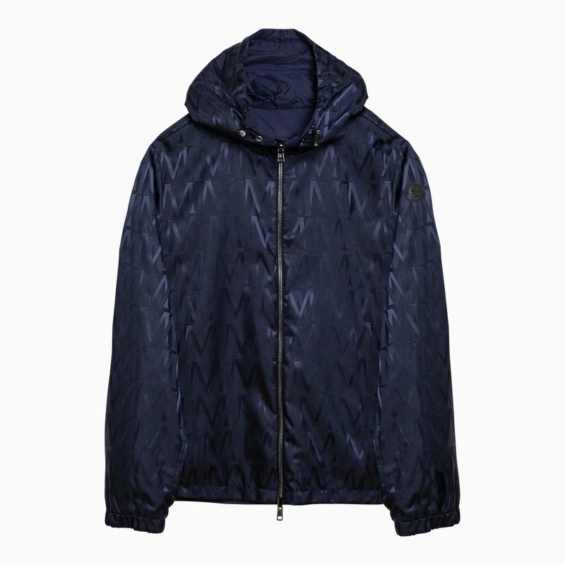 image of Moncler Lightweight Reversible Navy Blue Nylon Jacket in Pink, Men's (Size XL)