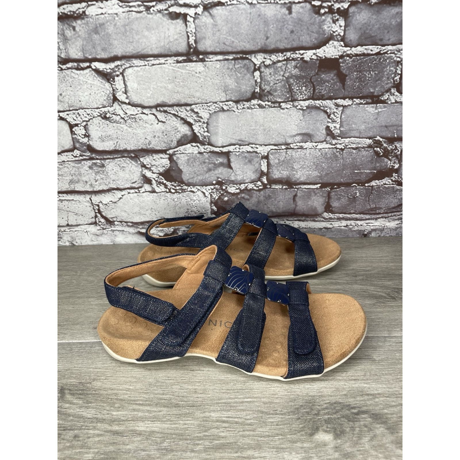 Etonic Vionic Amber Navy Blue Synthetic Adjustable Strappy Sandals Size US 7 / IT 37 - 18 Thumbnail