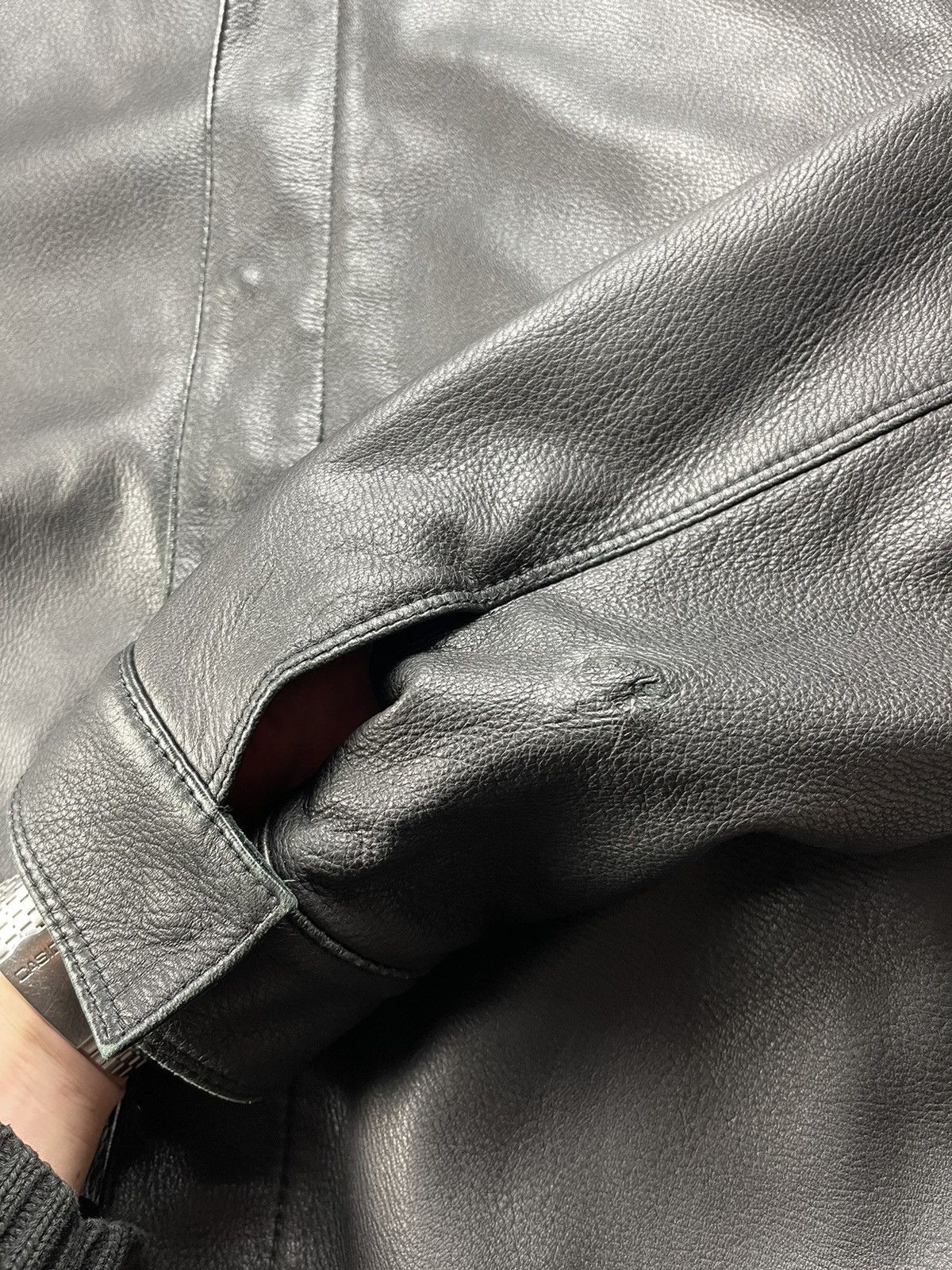 Genuine Leather × Gimo's Gimo's Luxury Black Cashmere Lining Leather Bomber Jacket Size US XL / EU 56 / 4 - 6 Thumbnail