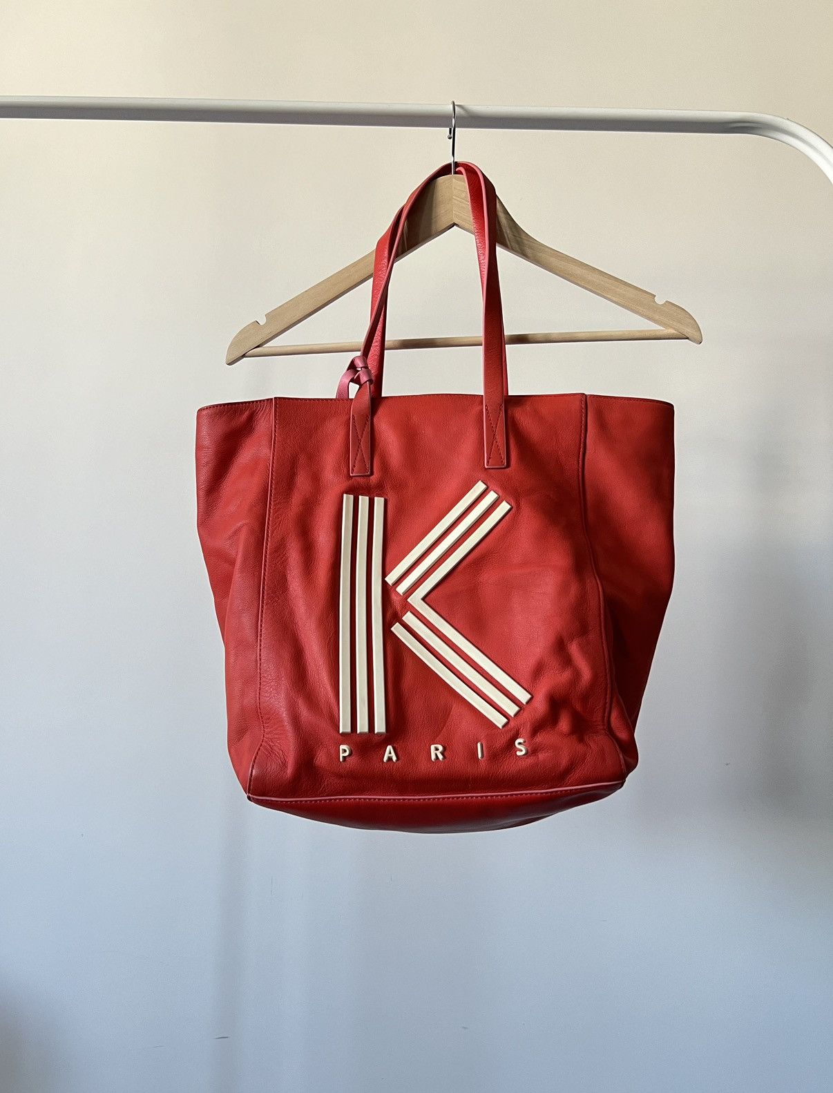 Kenzo KENZO Red Leather K Logo Shopper Tote Luxury Size ONE SIZE - 5 Thumbnail