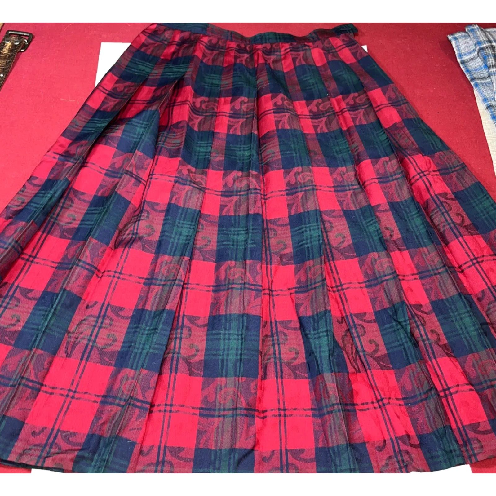 Pendleton VINTAGE Pendleton Plaid Wool Long Skirt 14 Plus Modest Pleated Zip Button Closure Womens Menus? Size 36" / US 14 / IT 50 - 3 Thumbnail