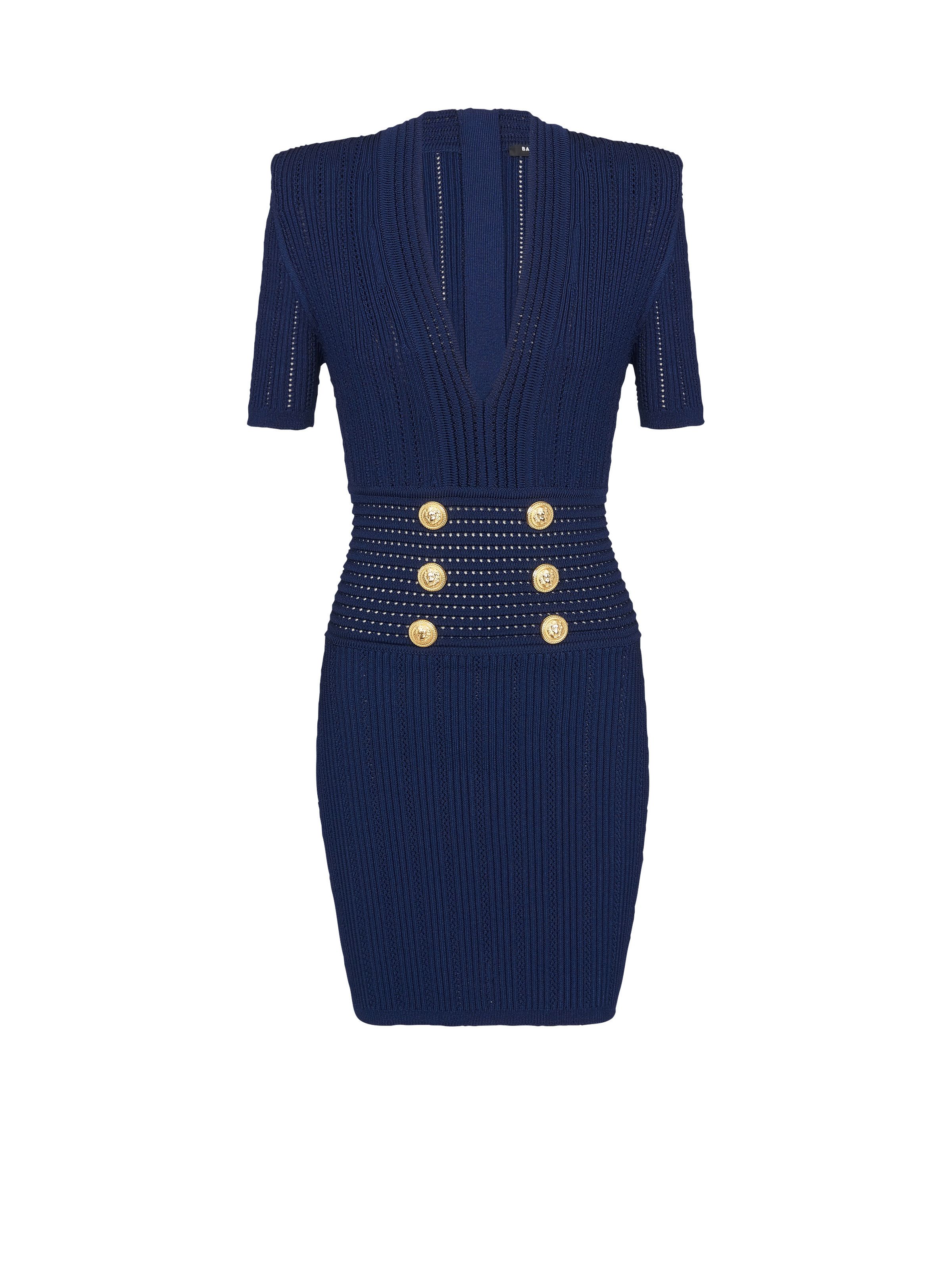 Balmain o1y0525 Mini Dress in Navy Blue Size M / US 6-8 / IT 42-44 - 1 Thumbnail