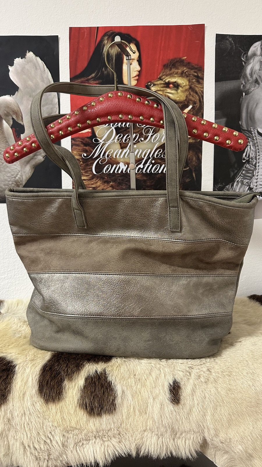 Vintage Vintage grey metallic leatherette shoulder bag Size ONE SIZE - 2 Thumbnail