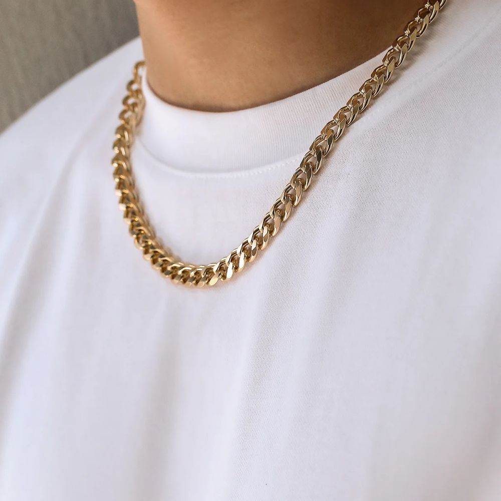 Jewelry Cuban Chain Necklace 60cm 7mm Size ONE SIZE - 2 Thumbnail