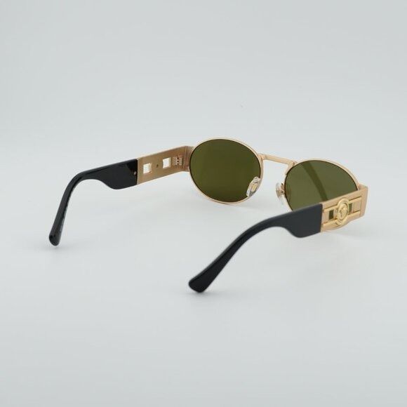 Versace Versace VE2264 10025A Sunglasses Gold Oval Frame, Brown Size ONE SIZE - 4 Thumbnail
