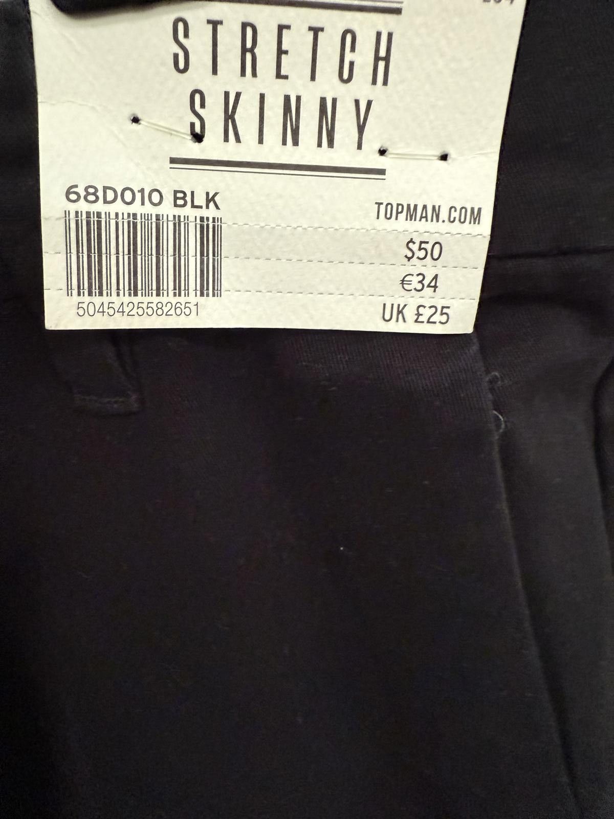 Topman Topman Stretch Skinny Black Pants W32 L34 Size US 32 / EU 48 - 3 Thumbnail