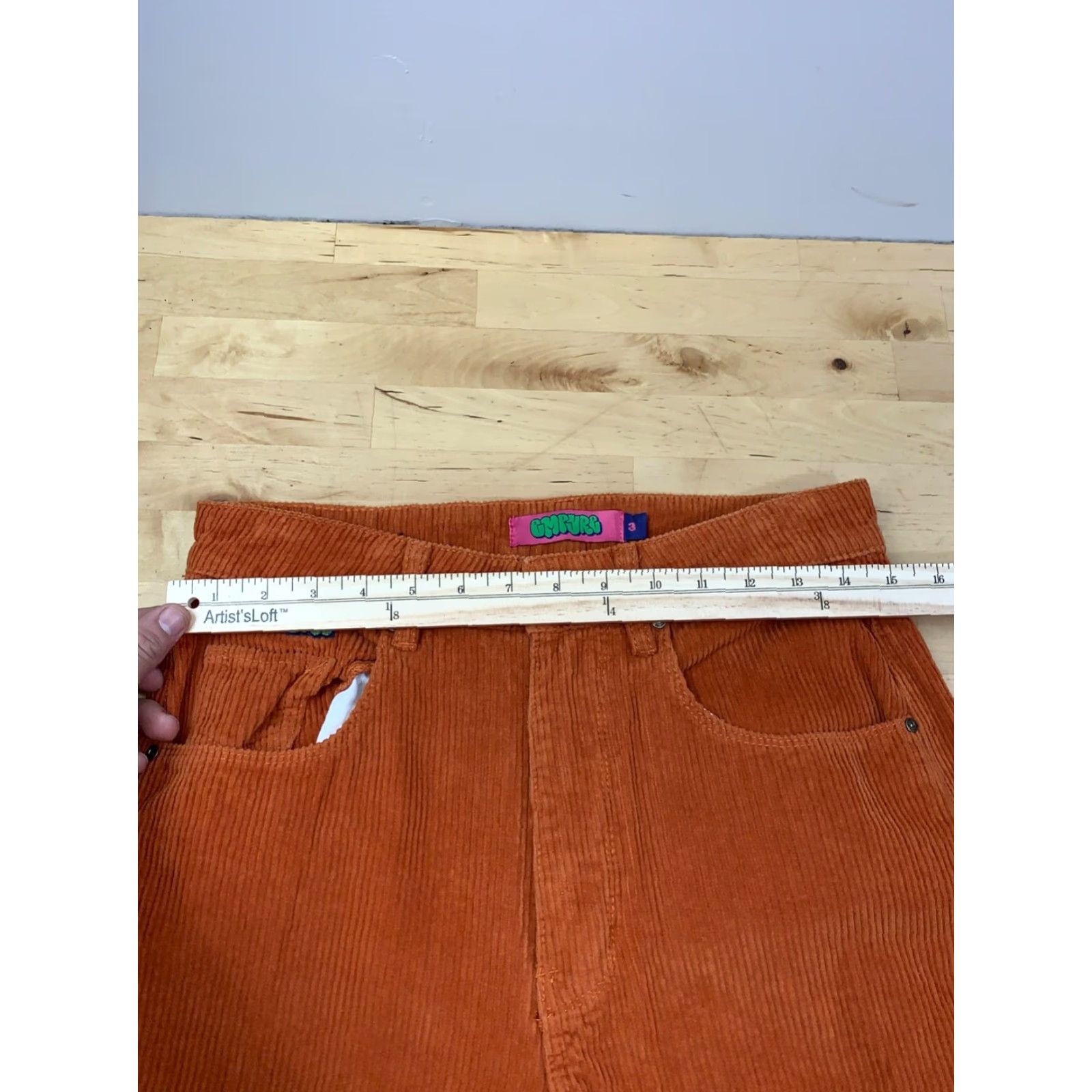 Empyre Empyre Tori Corduroy Pants Womens 3 Orange Corduroy Pants Ankle Baggy 10785 Women Size 26" / US 2 / IT 38 - 6 Thumbnail