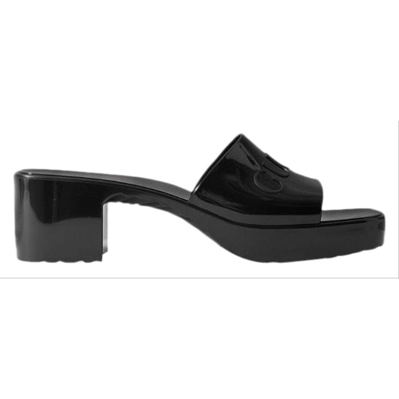 Gucci logo embossed rubber heels slippers 39 Size US 9 / IT 39 - 1 Thumbnail