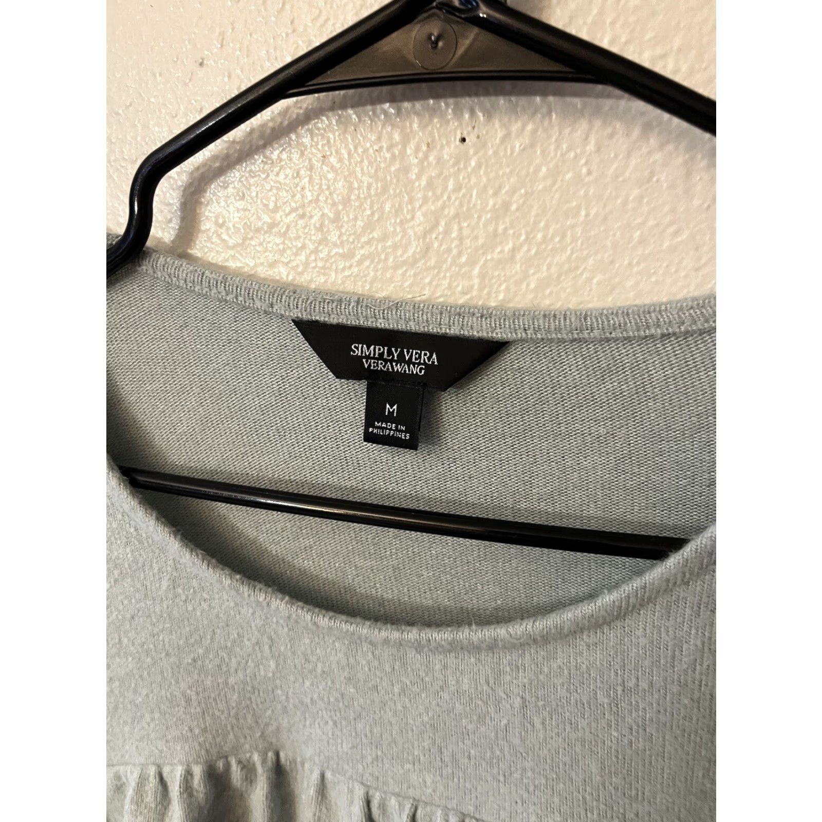 Vintage VINTAGE Simply Vera Vera Wang Gray Ruffle Top Shirt M Long Sleeve Women Bohemian Classic Love Princess 90s Size M / US 6-8 / IT 42-44 - 2 Thumbnail