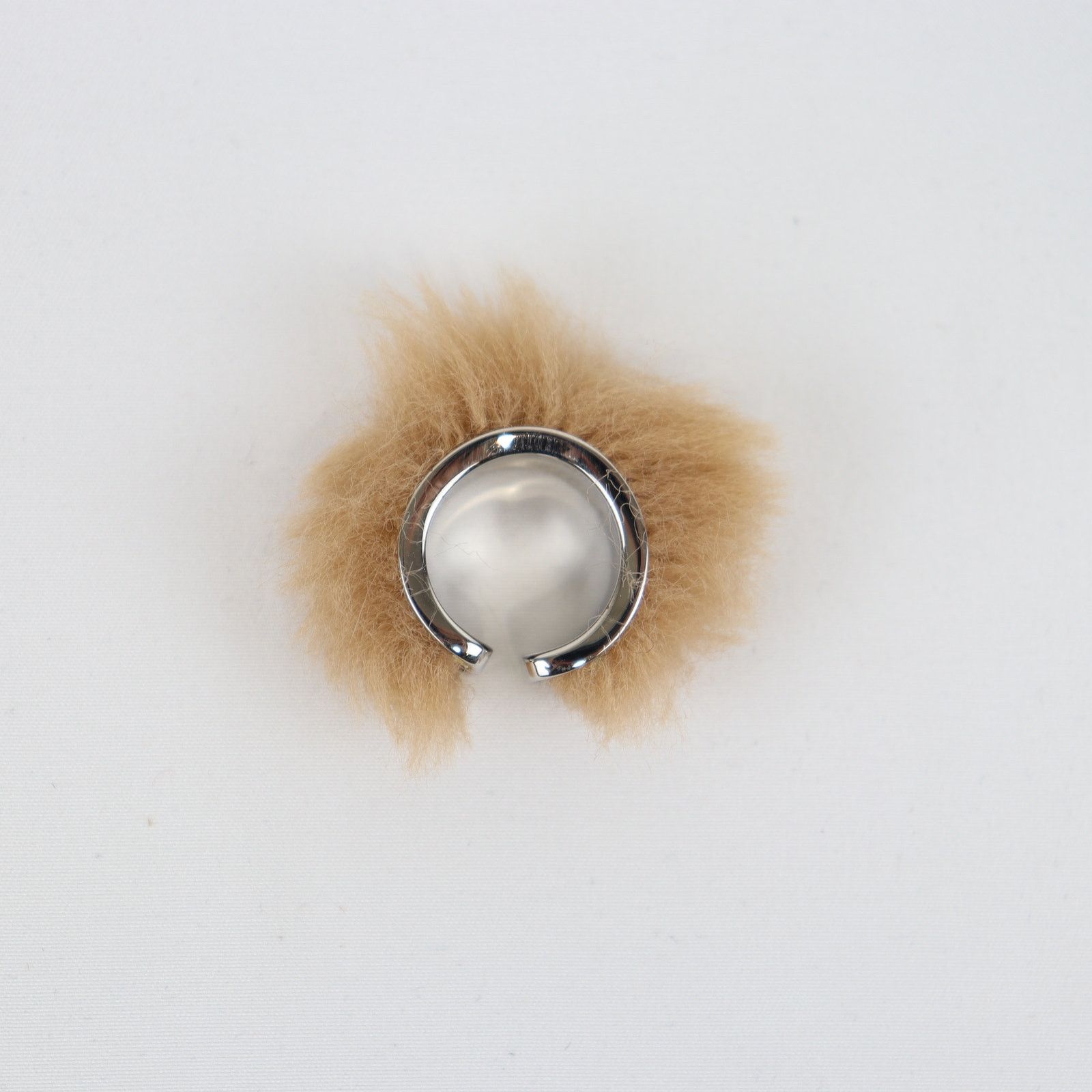 Maison Margiela o1rshd1 Size: 2 / MM6 Brass Ring with Faux Fur Silver/Brown Size ONE SIZE - 5 Thumbnail