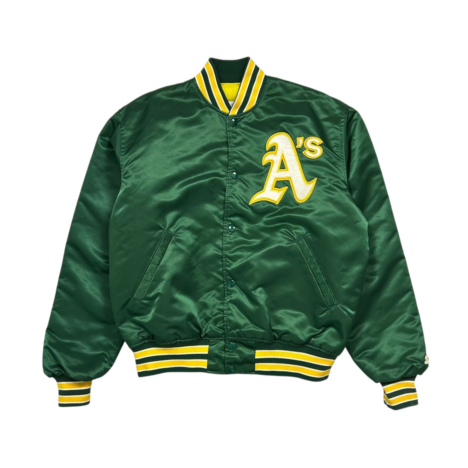 MLB VTG 90s OAKLAND ATHLETICS A's STARTER SATIN JACKET BIG LOGO Size US L / EU 52-54 / 3 - 2 Thumbnail