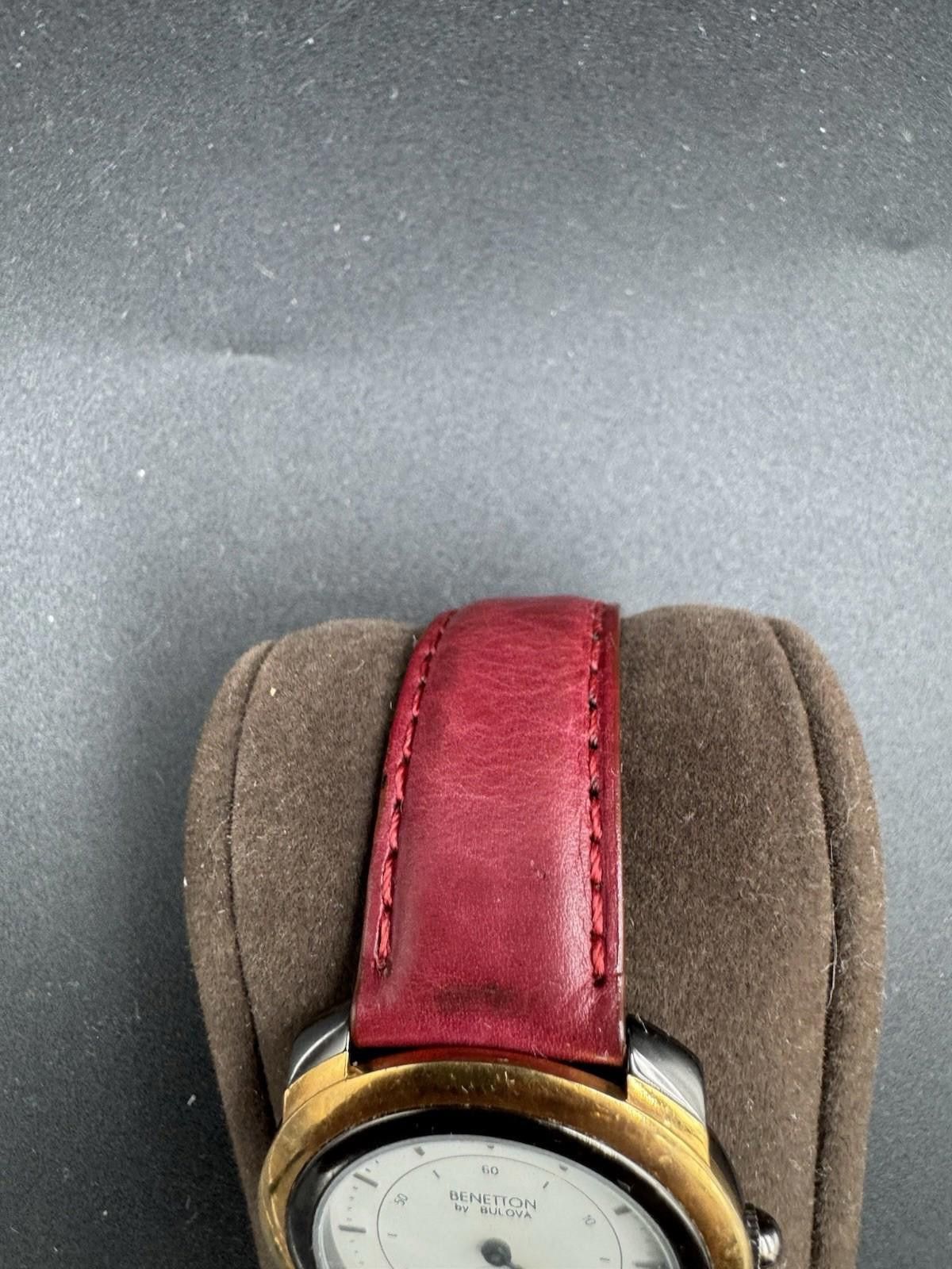 Bulova Vintage Benetton by Bulova Tachymeter Watch Red Velvet Strap Size ONE SIZE - 6 Thumbnail