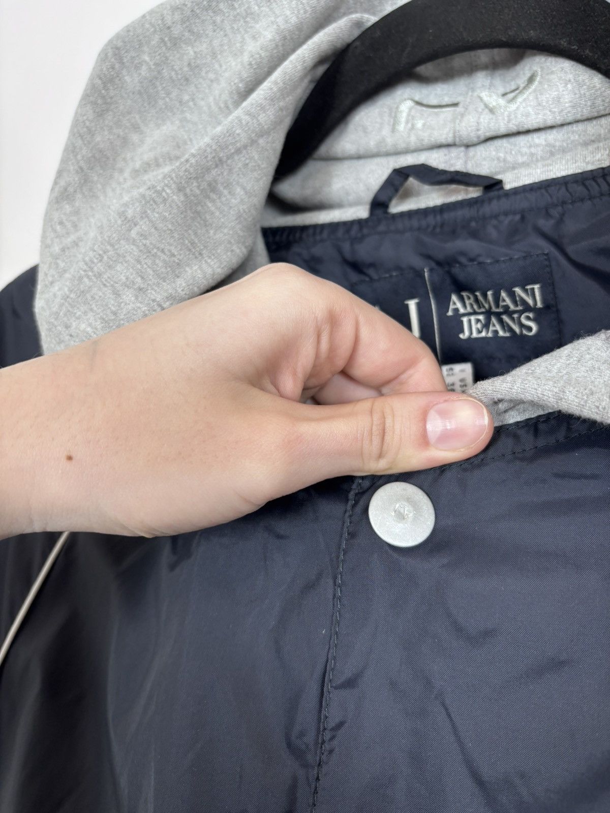 Armani Armani Jeans Men’s Hooded Bomber Jacket Navy Blue/Grey Size US L / EU 52-54 / 3 - 6 Thumbnail