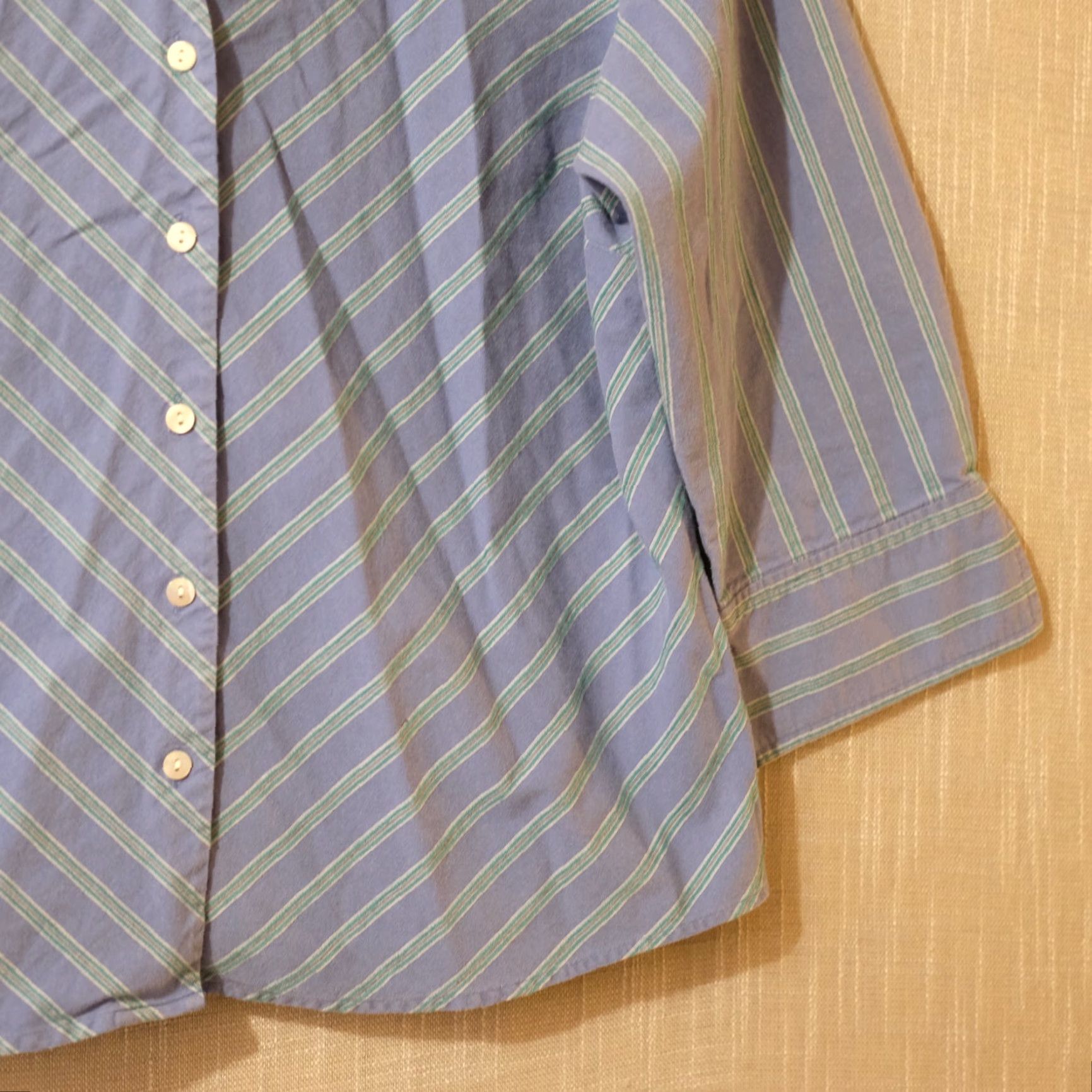 Vintage Caribbean Joe Button Shirt Top Blouse Blue Green Chevron Women's XL #A19-3 Size XL / US 12-14 / IT 48-50 - 4 Thumbnail