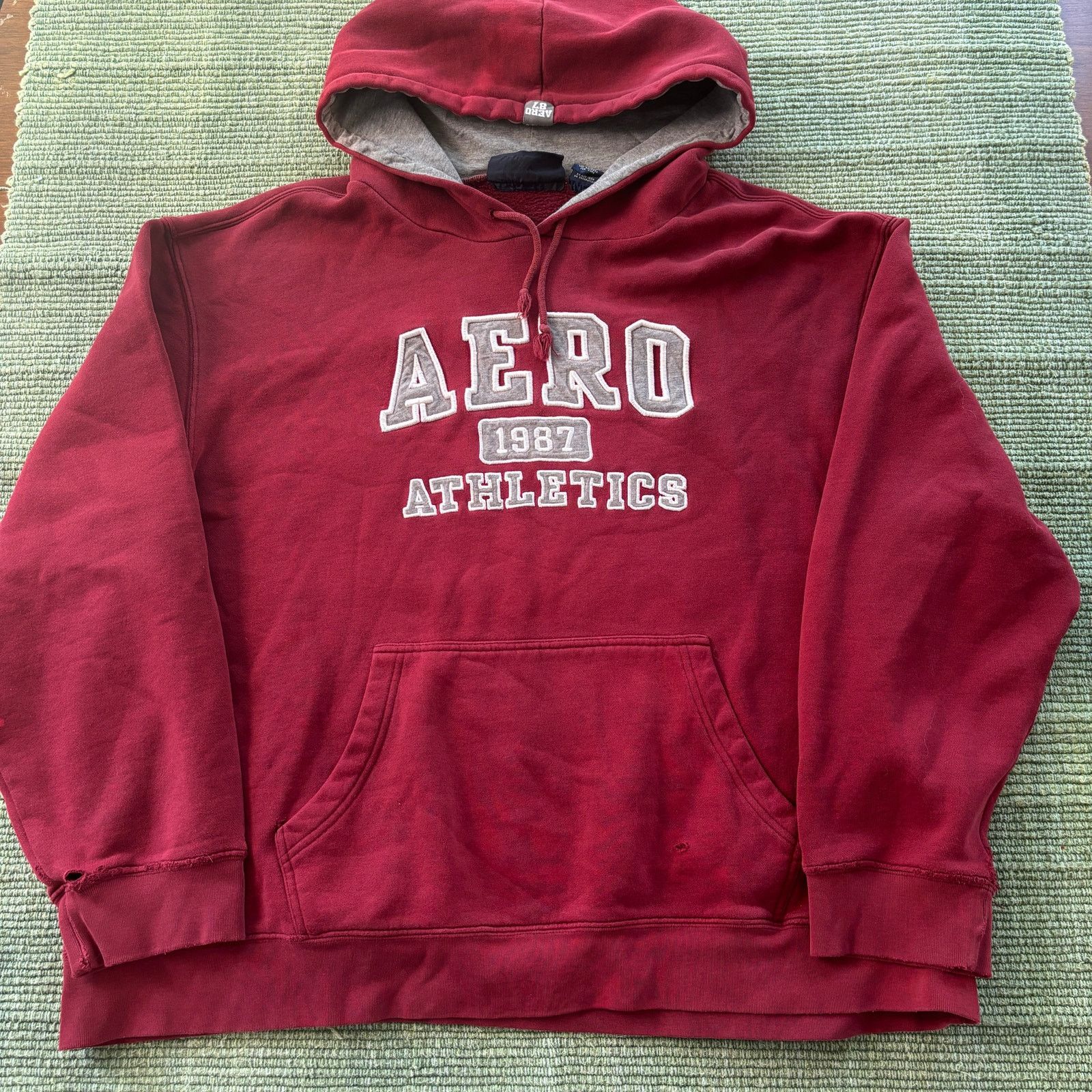 Aeropostale × Vintage Vintage Y2K Red Aeropostale Aero Athletics Hoodie Sz XL Size US XL / EU 56 / 4 - 1 Thumbnail