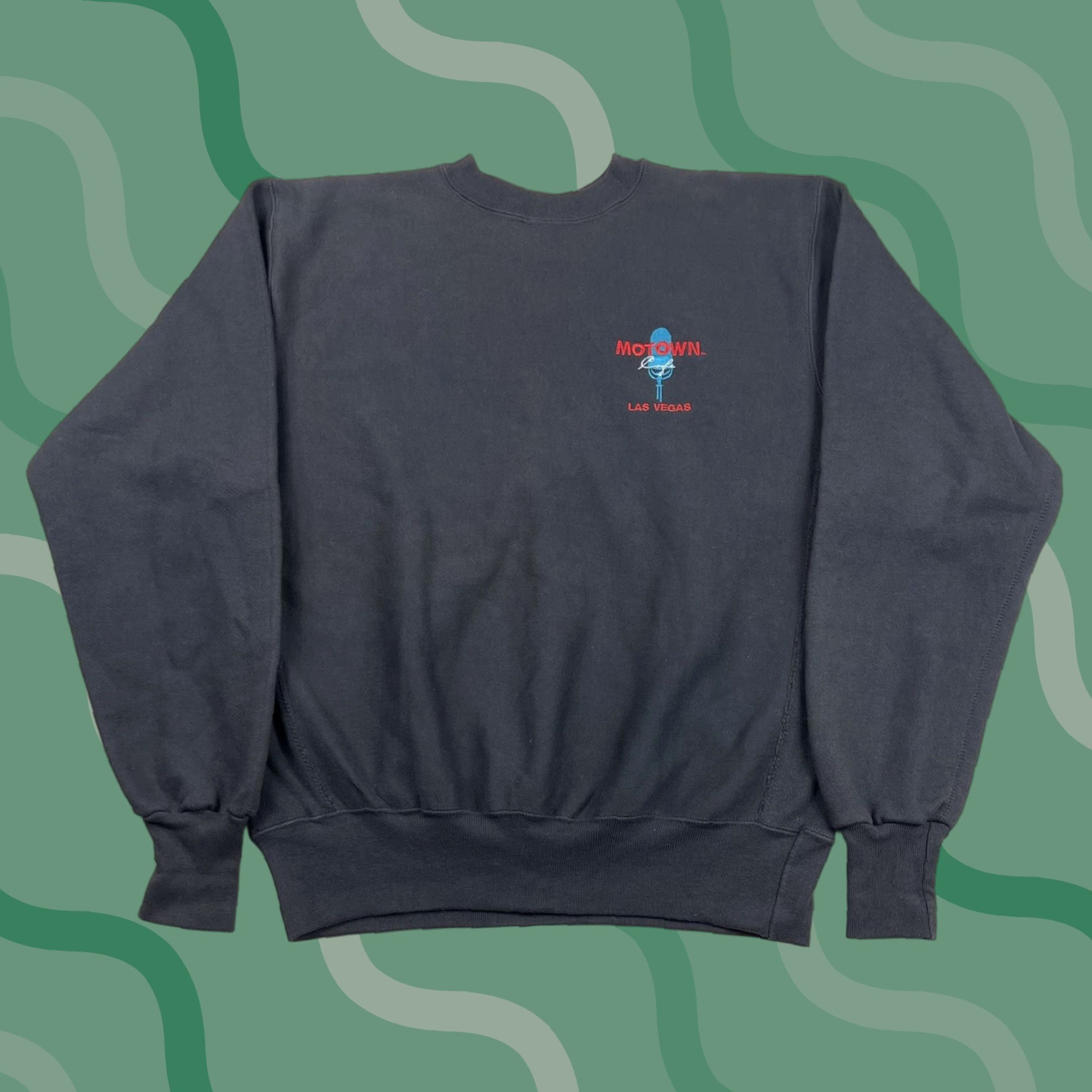 Vintage VINTAGE Motown Crewneck Sweatshirt - Sweatshirt Shirt - Mens Large - Black Cotton Blend - 1990s Detroit Music - Las Vegas USA - B10 Size US L / EU 52-54 / 3 - 1 Thumbnail