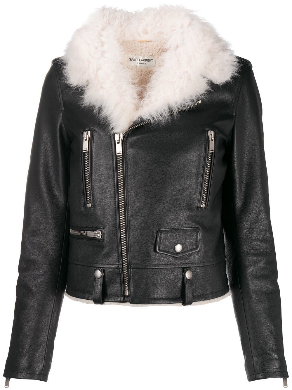 Saint Laurent Paris o1bcso1str1124 Biker Jacket in Black Size XS / US 0-2 / IT 36-38 - 1 Preview