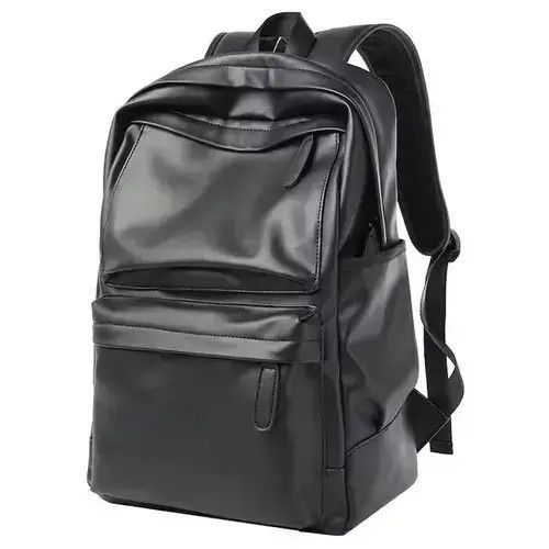 Leather Fashion waterproof faux leather backpack aesthetic Size ONE SIZE - 3 Thumbnail