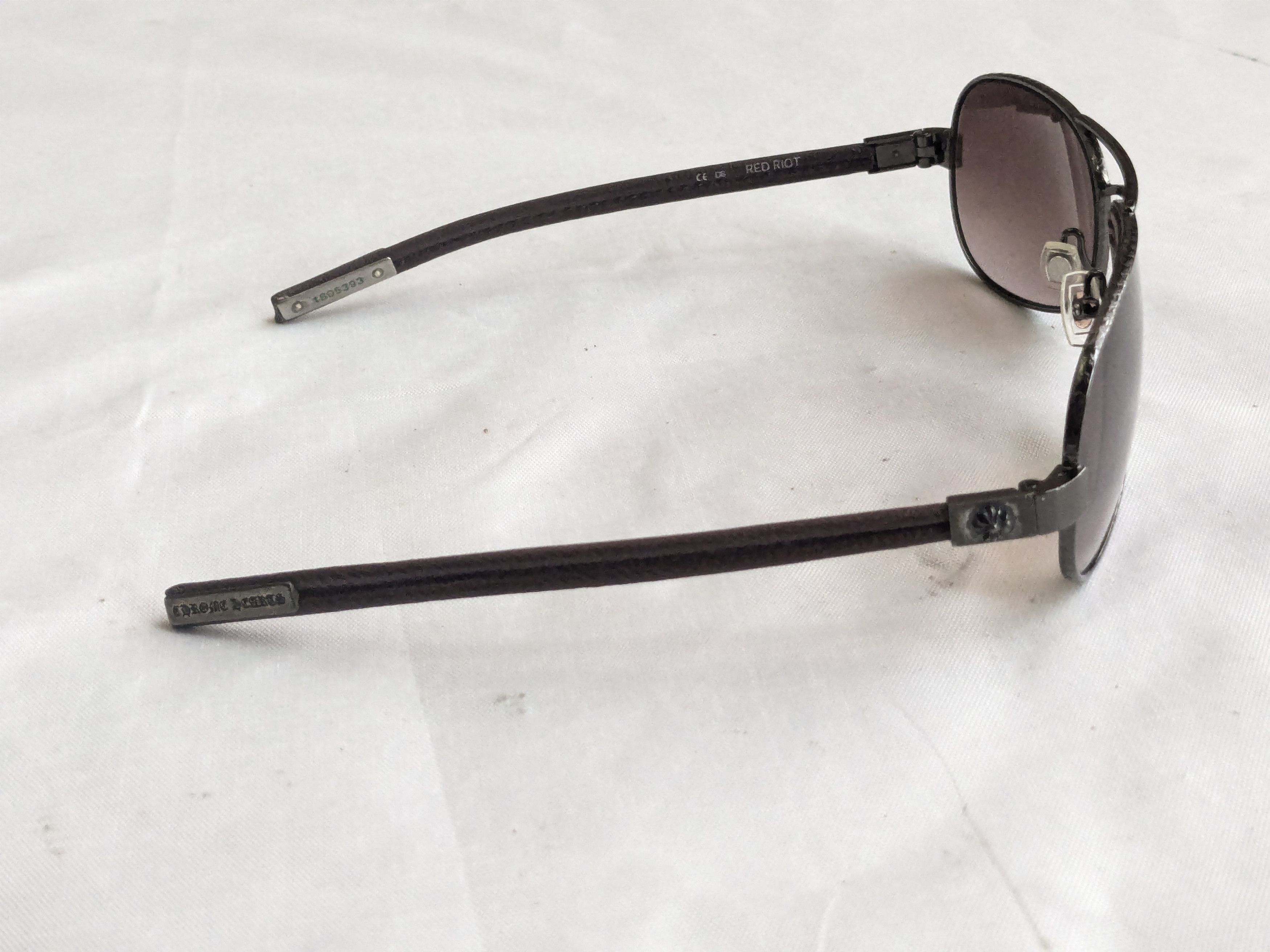 Chrome Hearts Chrome Hearts Red Riot Sunglasses Brown Leather Size ONE SIZE - 6 Thumbnail