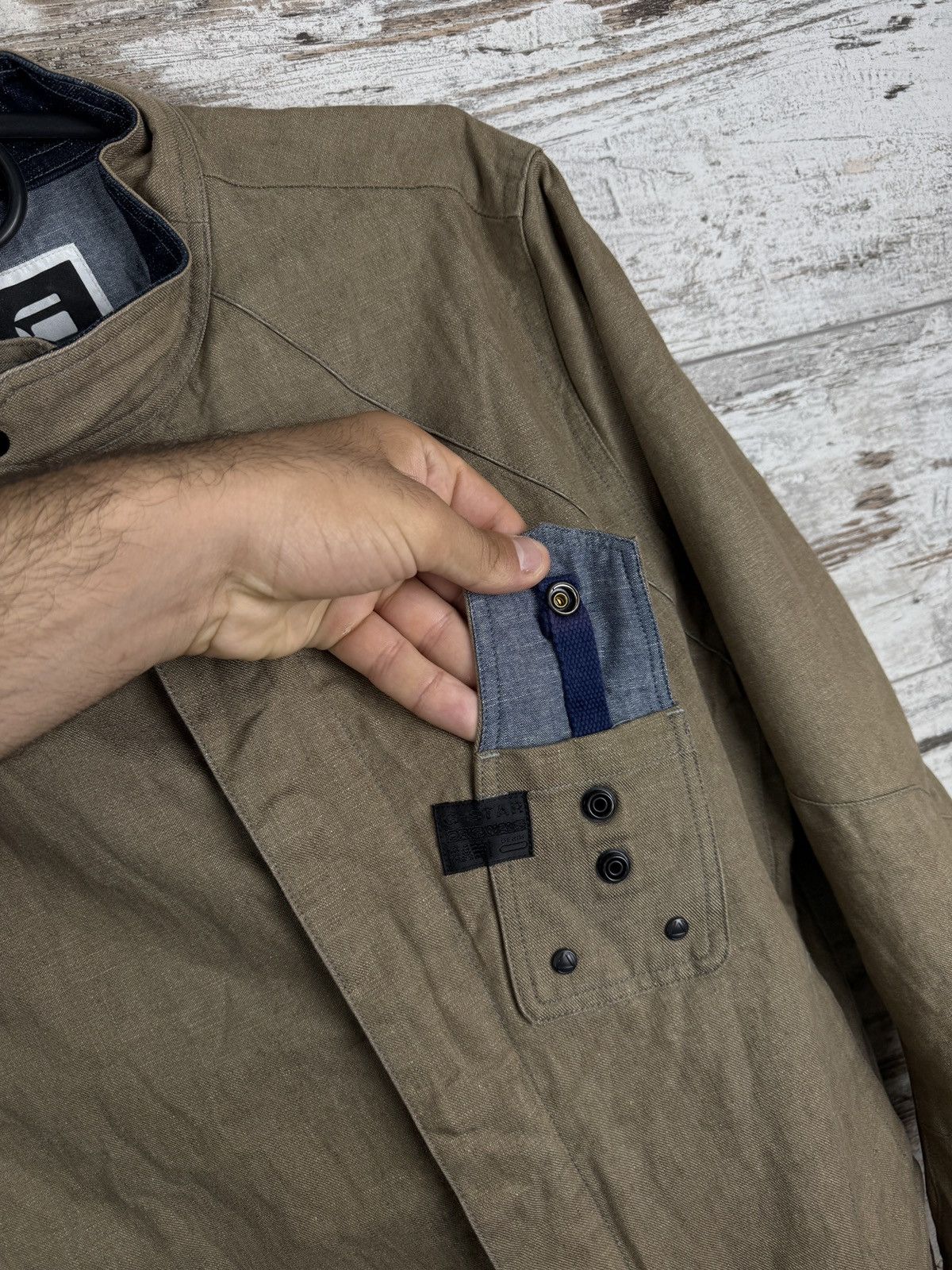 G-Star Vintage G Star Raw COMIC OVERSHIRT linen jacket military lin Size US M / EU 48-50 / 2 - 7 Thumbnail