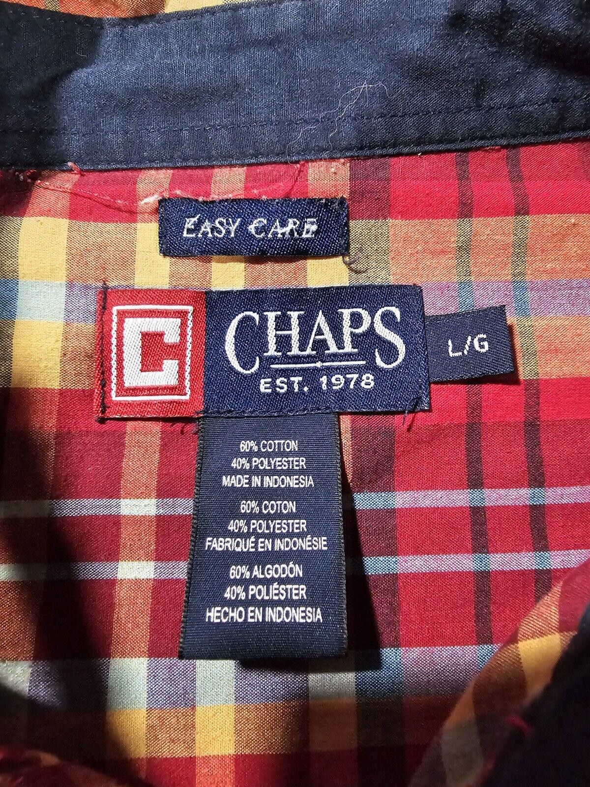 Chaps Chaps Easy Care Mens XL Red Plaid Button Down Long Sleeve Size US XL / EU 56 / 4 - 4 Thumbnail