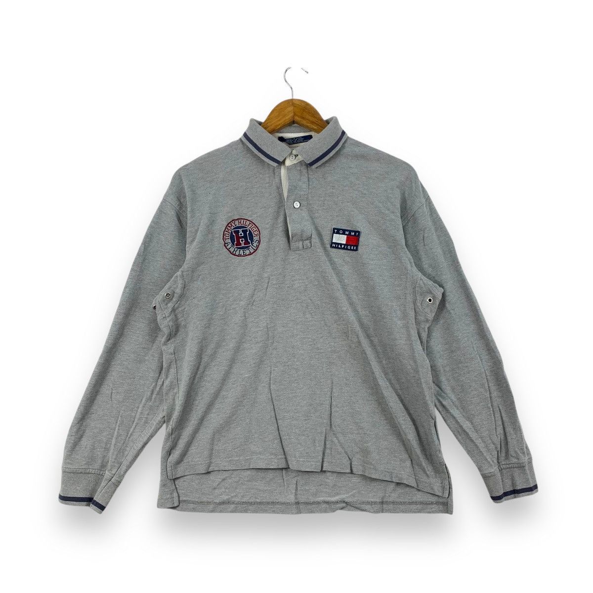 Tommy Hilfiger Vintage TOMMY HILFIGER ATHLETICS Rowing Polo Tee Shirt Top Size US L / EU 52-54 / 3 - 1 Thumbnail