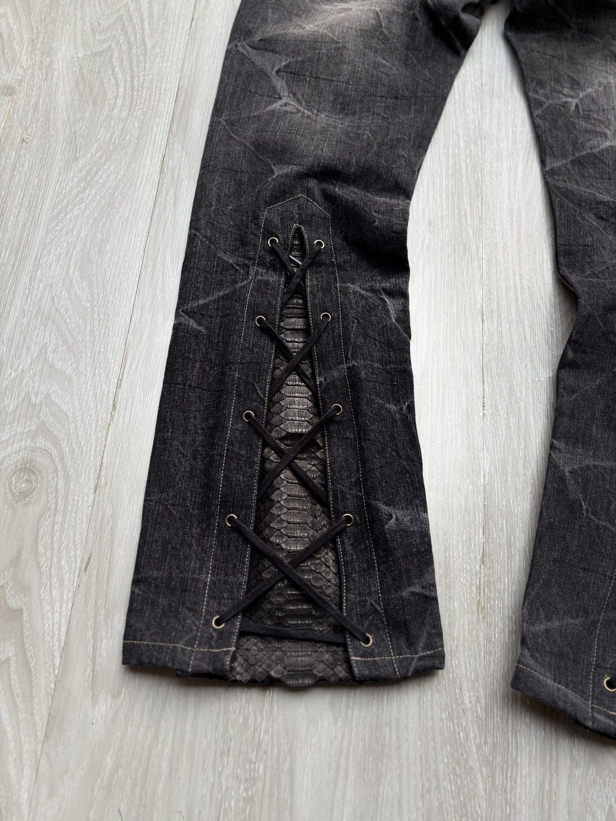 Japanese Brand AVAIL phyton lace up jeans Size US 30 / EU 46 - 7 Thumbnail
