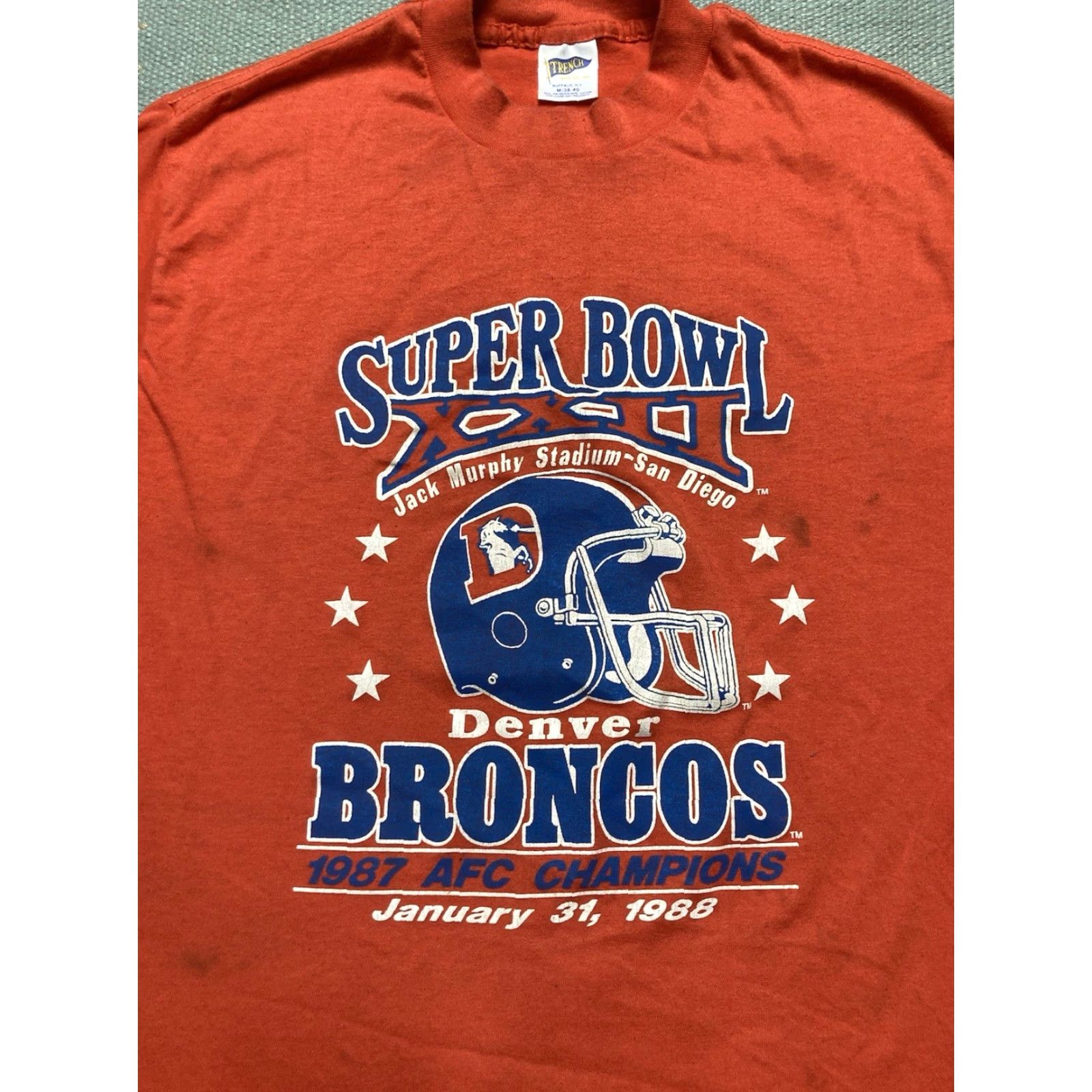 Vintage VINTAGE 80s graphic t shirt Denver broncos Super Bowl 1988 single stitch Medium Size US M / EU 48-50 / 2 - 4 Thumbnail