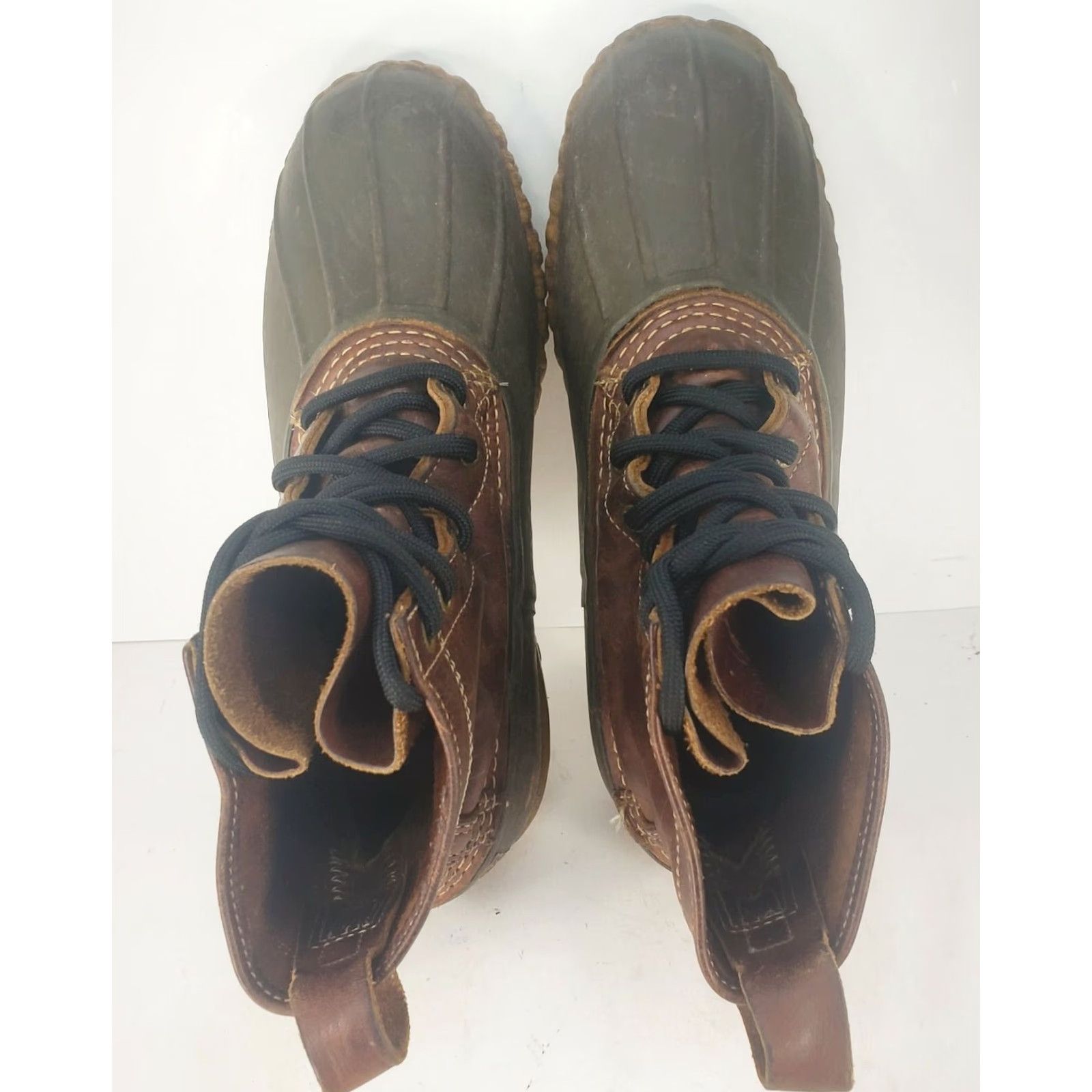 Vintage LL Bean Men’s 9W Brown Leather 8 Inch Lace Up Duck Boots Size US 9 / EU 42 - 7 Thumbnail