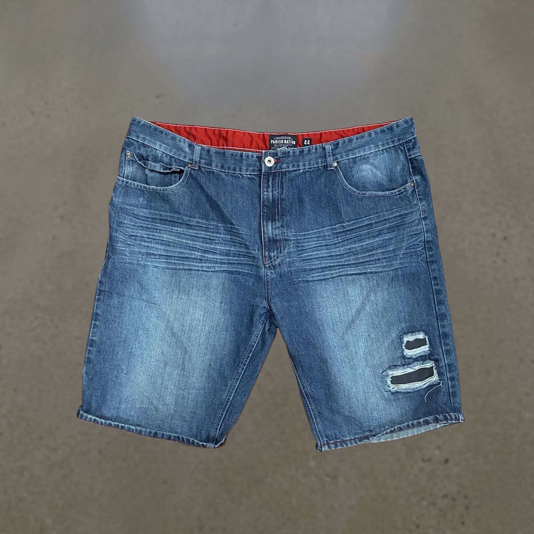 Vintage VINTAGE Parish Nation Jeans Shorts Mens 44 Blue Med Stone Wash 90s Urban Wear Size US 44 / EU 60 - 1 Thumbnail