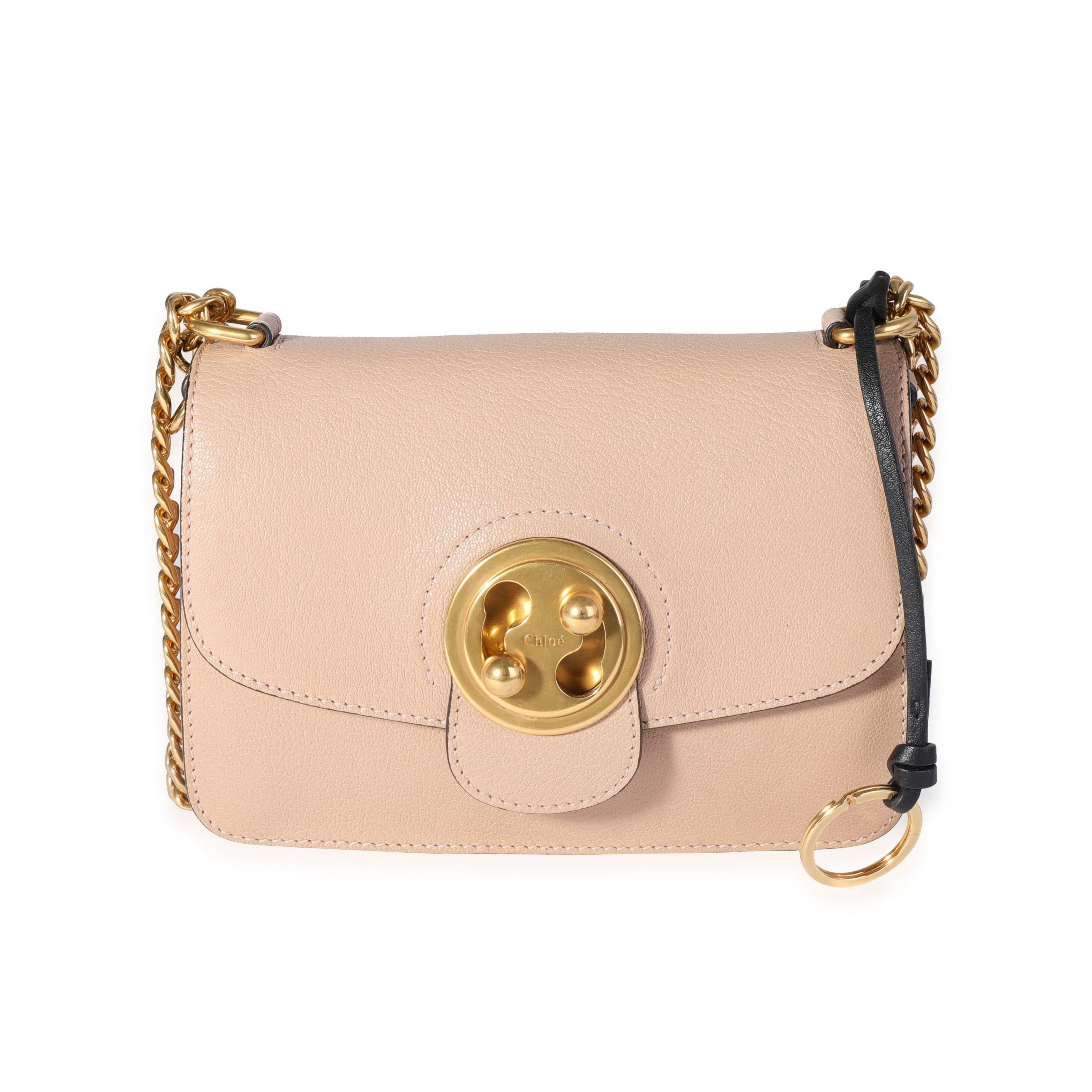 image of Chloe Biscotti Beige Goatskin Medium Mily Shoulder Bag in Brown, Women's
