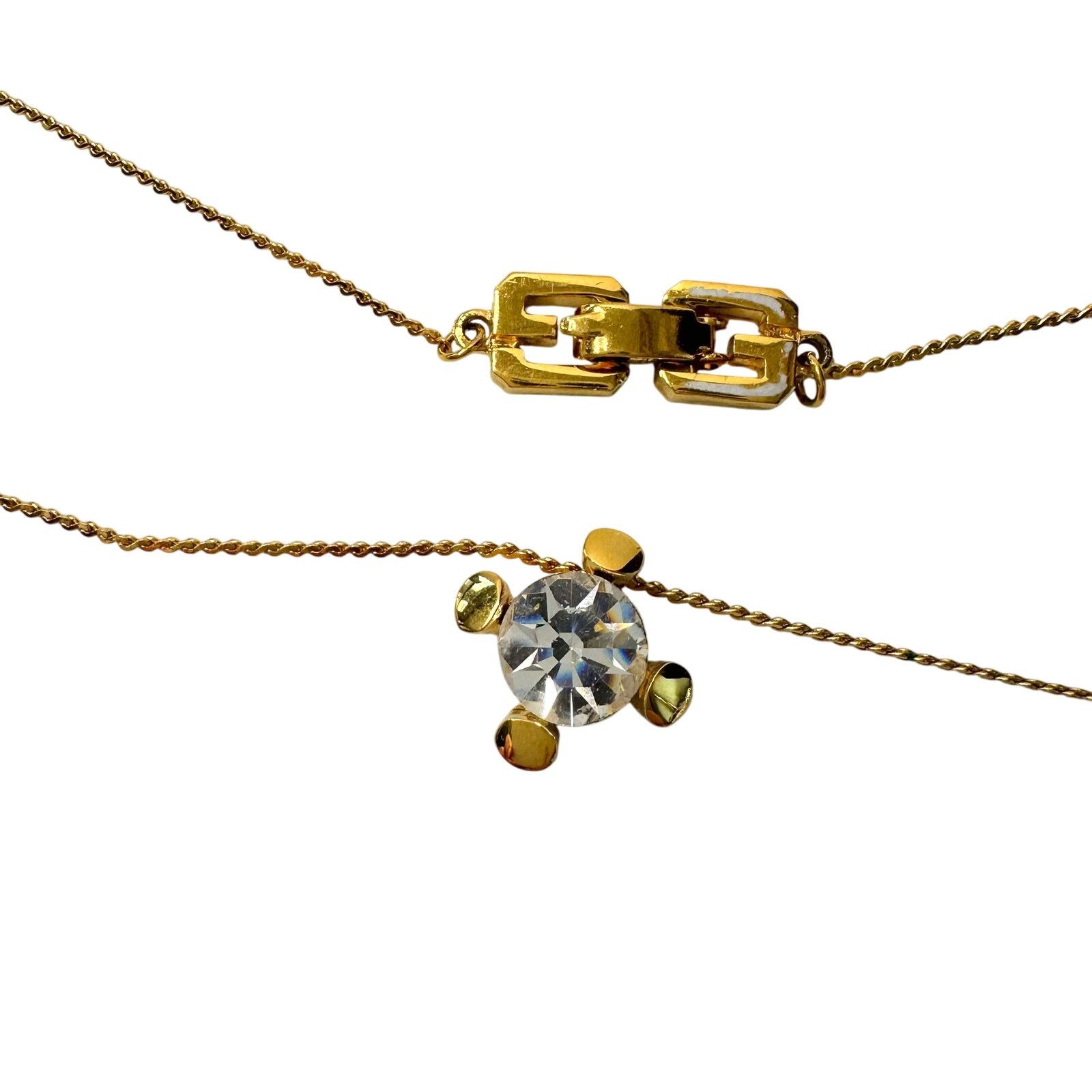 Givenchy Givenchy Crystal/White Gemstone Gold Plated Necklace Size ONE SIZE - 1 Thumbnail