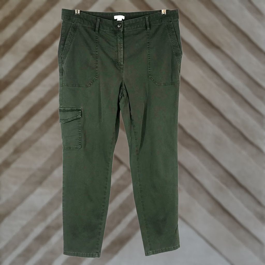 J. Jill J. Jill WOMEN'S 14 OLIVE COTTON BLEND CARGO PANTS Jeans Straight Womens 14 OLIVE Regular Size 14 Size 36" / US 14 / IT 50 - 1 Thumbnail