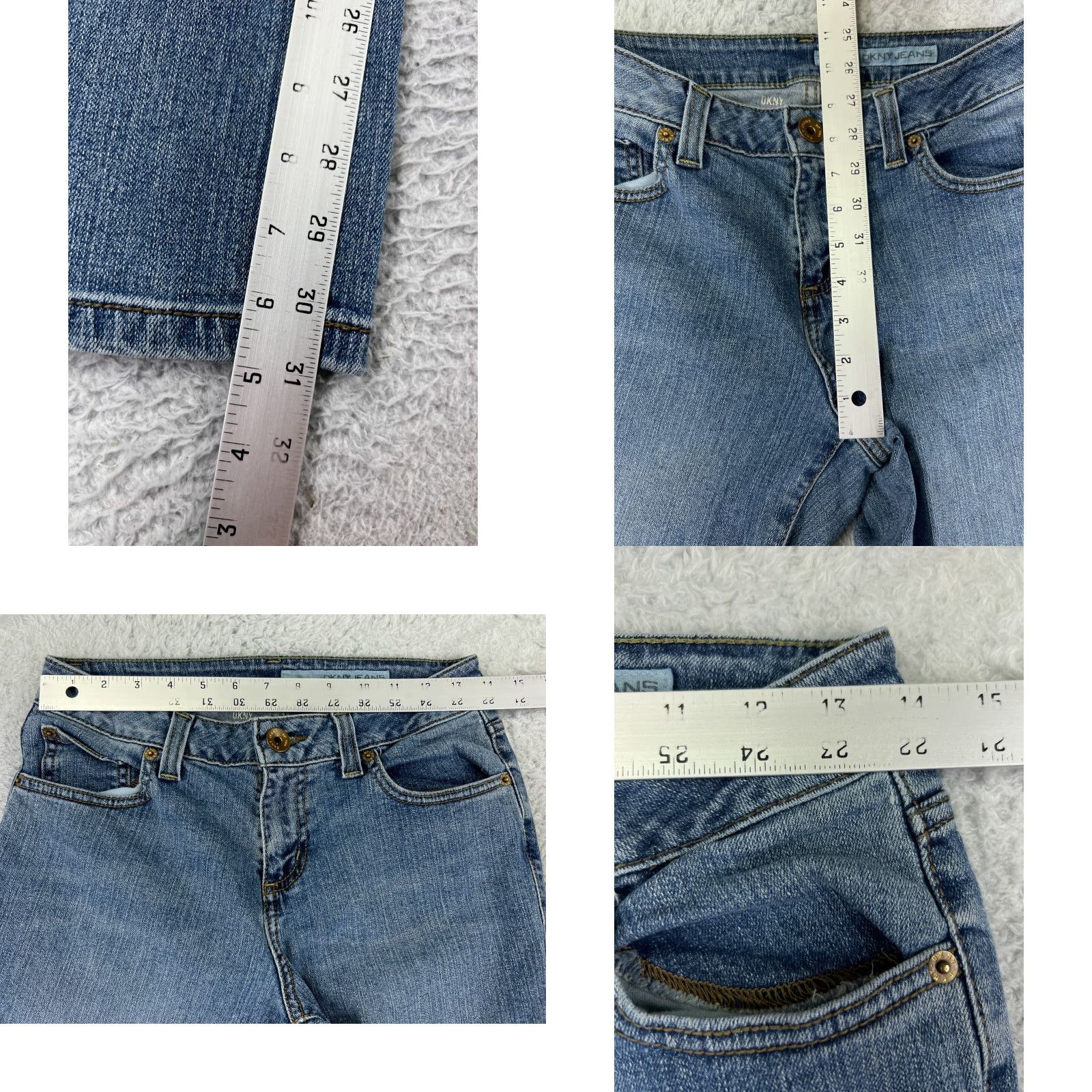 DKNY DKNY Jeans Womens 6 Blue Denim Flared Leg Medium Wash 5-Pocket Regular Inseam 31 in Boys? Size 28" / US 6 / IT 42 - 9 Thumbnail