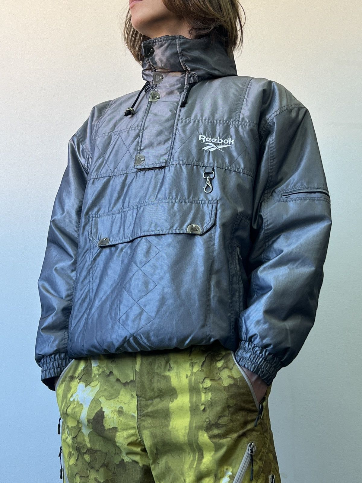 Reebok × Vintage Crazy Metallic futuristic vintage 90s reebok anorak jacket Size US L / EU 52-54 / 3 - 2 Thumbnail
