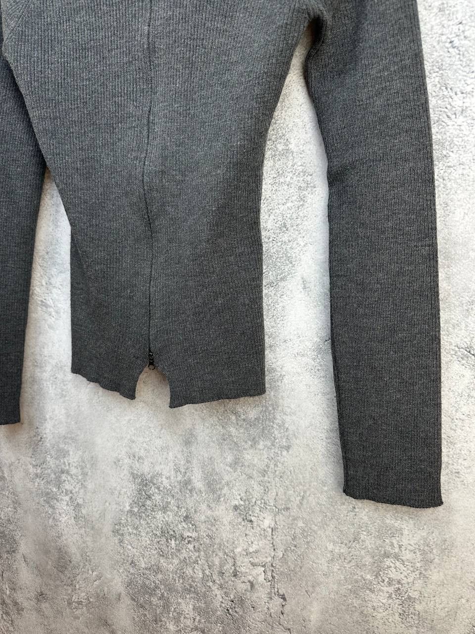 TWINSET Twin-Set Simona Barbieri Wool Ribbed Zip-Up Fitted Knit Top Size L / US 10 / IT 46 - 7 Thumbnail