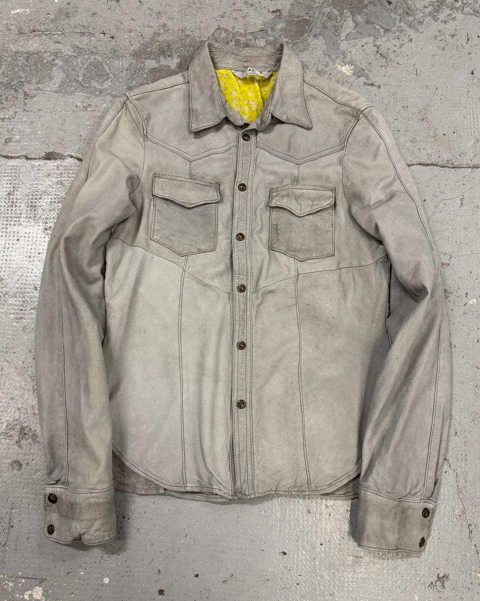 Giorgio Brato Giorgio Brato Grey Leather Buttoned Shirt Size US XS / EU 42 / 0 - 1 Thumbnail