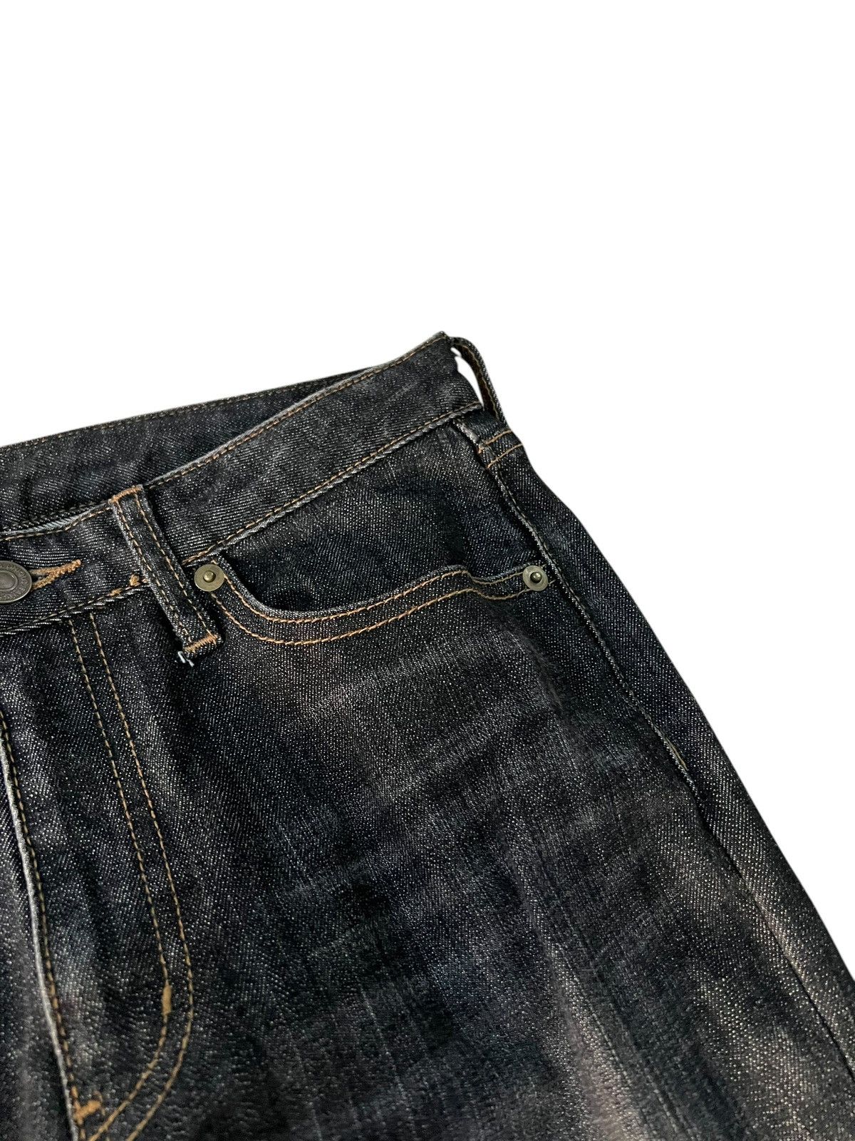 If Six Was Nine × Le Grande Bleu (L.G.B.) × Uniqlo 💥FLARE💥VINTAGE UNIQLO BLACK FLARE DENIM Size US 28 / EU 44 - 6 Thumbnail