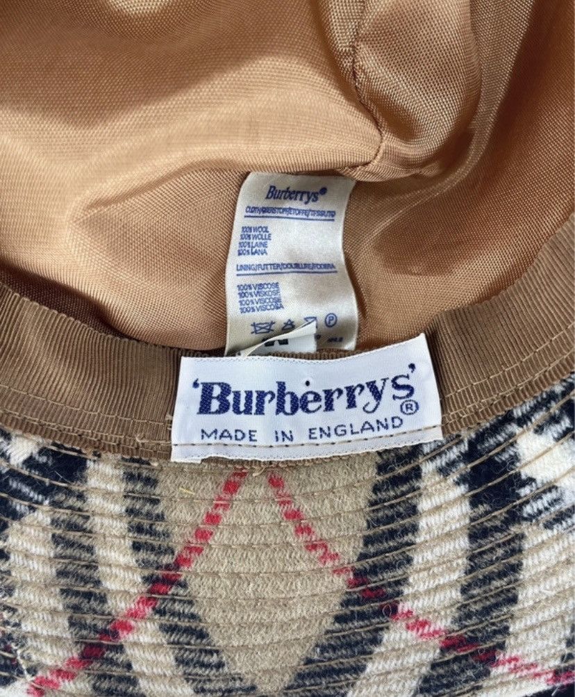 Burberry Vintage Burberrys Wool Hat Beige Brown Made in England 90s Size ONE SIZE - 6 Thumbnail