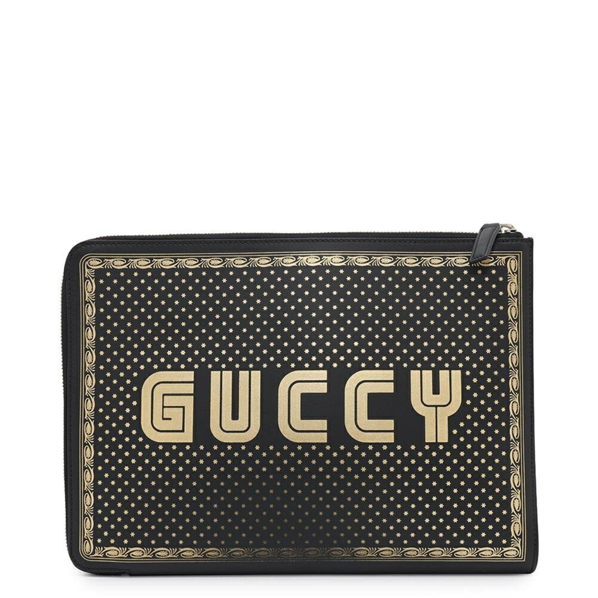 ★GUCCI レザーバック★ Gucci GUCCI 194297 Interlocking G PC Case Computer Bag Clutch