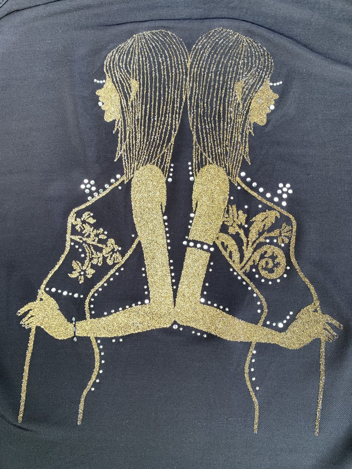 Japanese Brand y2k Girl Glittery Graphic Mesh Tank Top Size S / US 4 / IT 40 - 4 Thumbnail