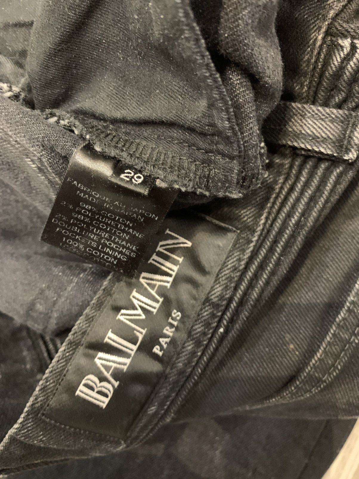 Balmain Balmain Black Biker Jeans Size US 29 - 5 Thumbnail