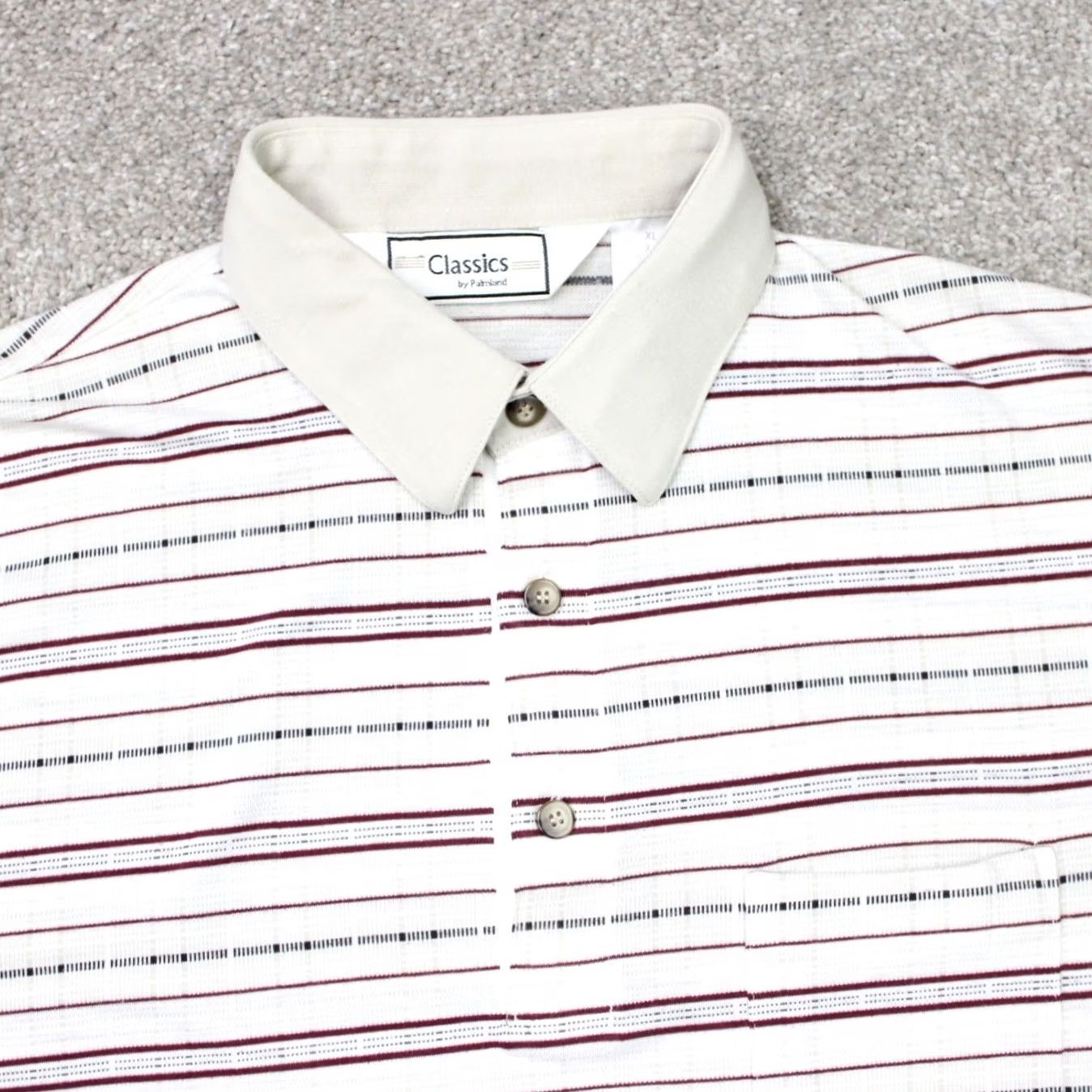 Vintage Classics by Palmland Polo Shirt Mens XL Beige/Red Striped Contrast Collar S/S Polo Shirt Size US XL / EU 56 / 4 - 4 Thumbnail