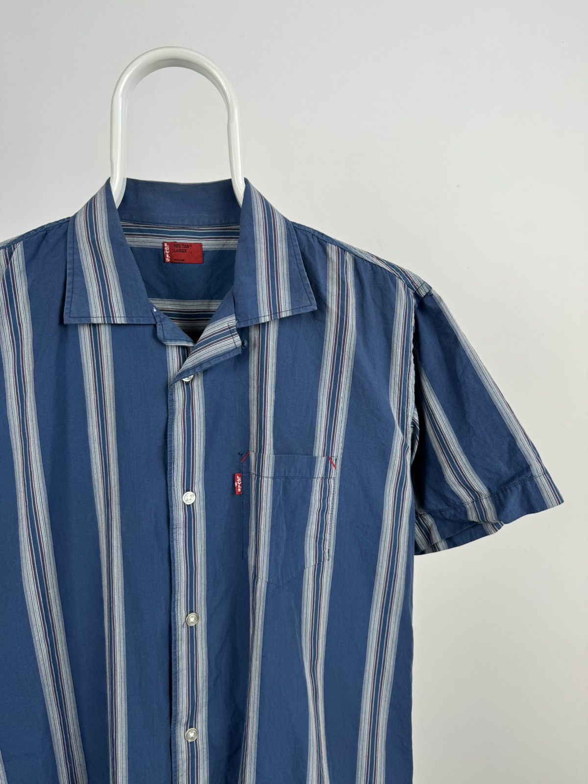 Levi's Vintage Levis Red Tab Short Sleeve Striped Shirt Size US L / EU 52-54 / 3 - 2 Thumbnail