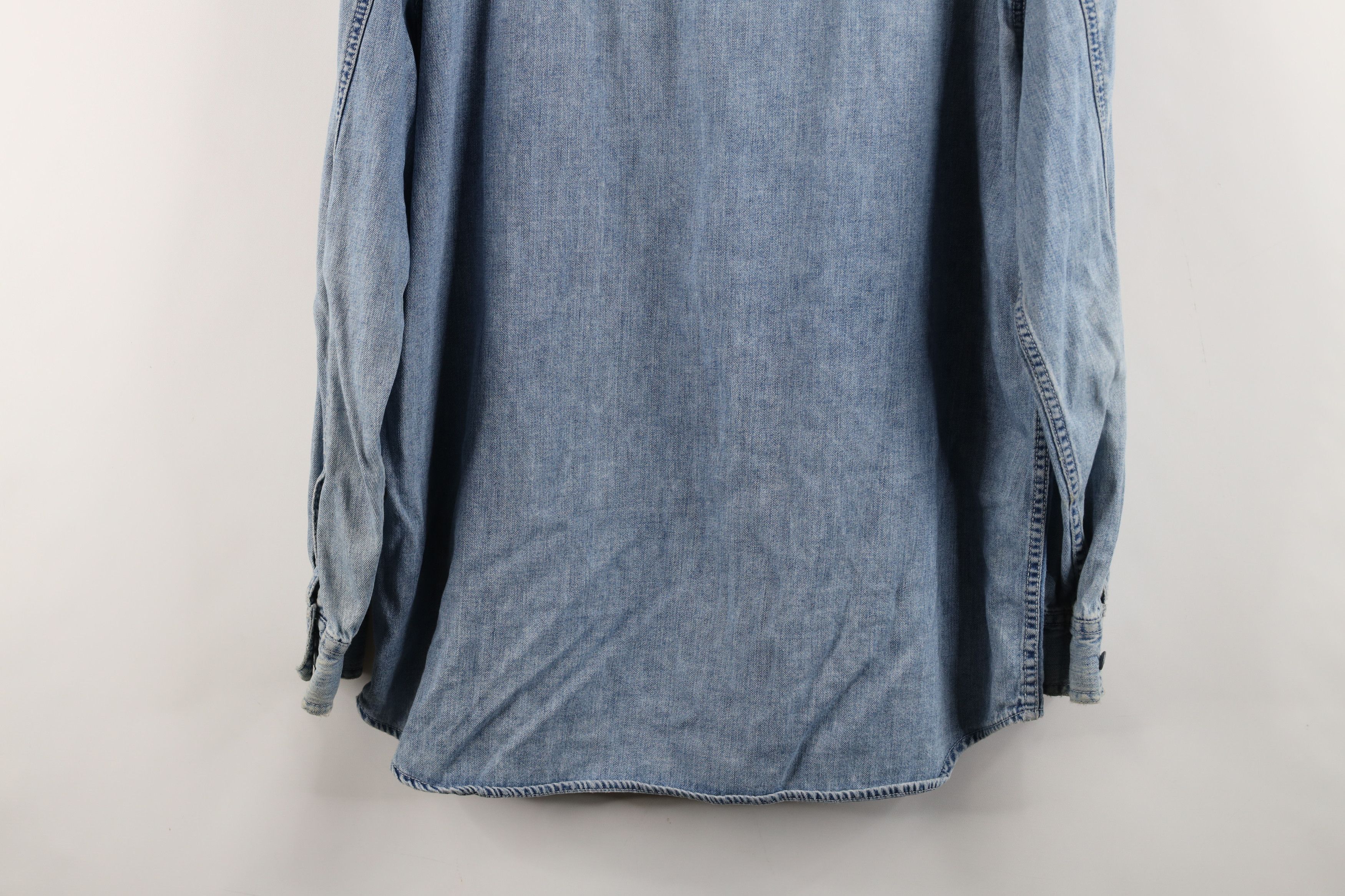 Calvin Klein × Vintage Vintage 90s Calvin Klein Denim Jean Collared Button Shirt Size US XL / EU 56 / 4 - 15 Thumbnail