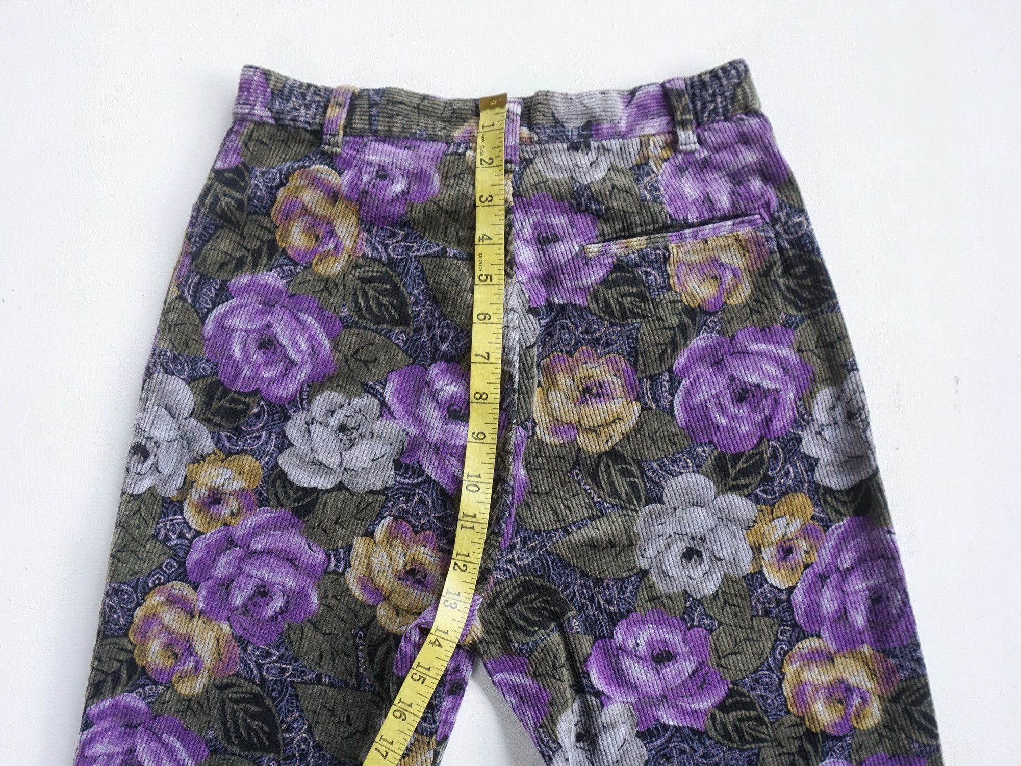 Japanese Brand JUSTY RAYRA Full Printed Floral Corduroy Size 26" / US 2 / IT 38 - 11 Thumbnail